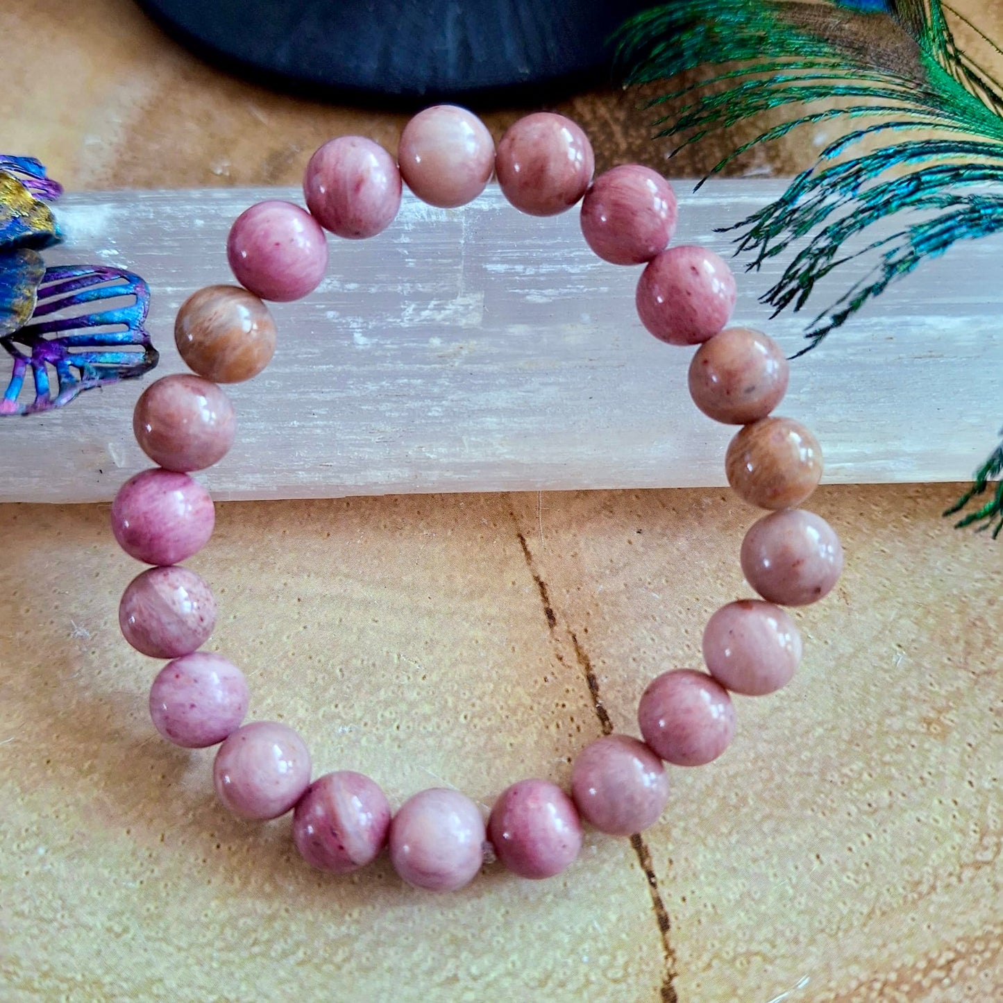 Rhoochrosite Beaded Bracelet 🌺