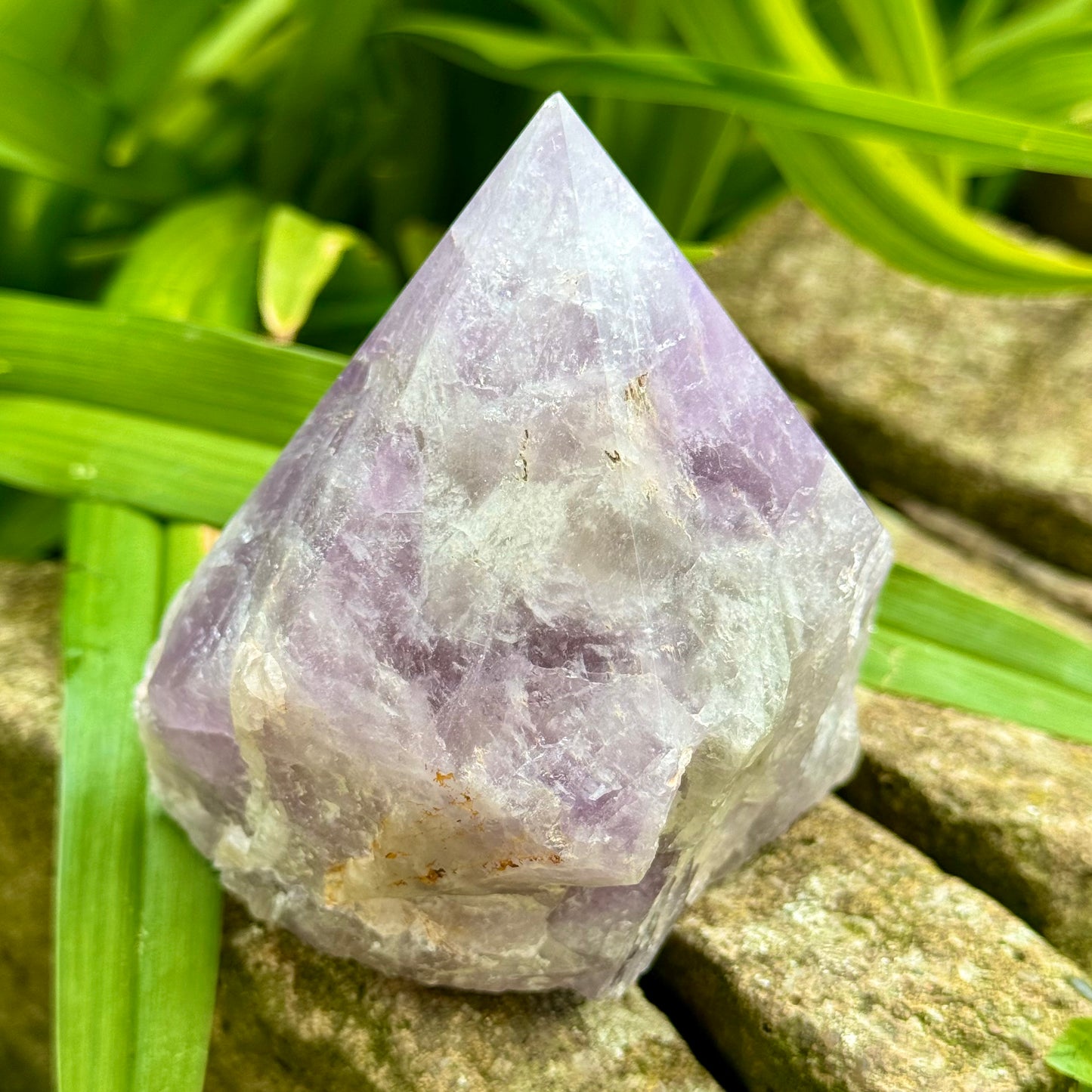 Lavender Amethyst Half Polished Point 308g