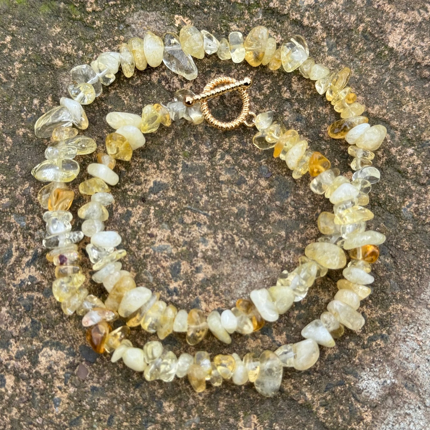 Citrine Chip Choker Necklace