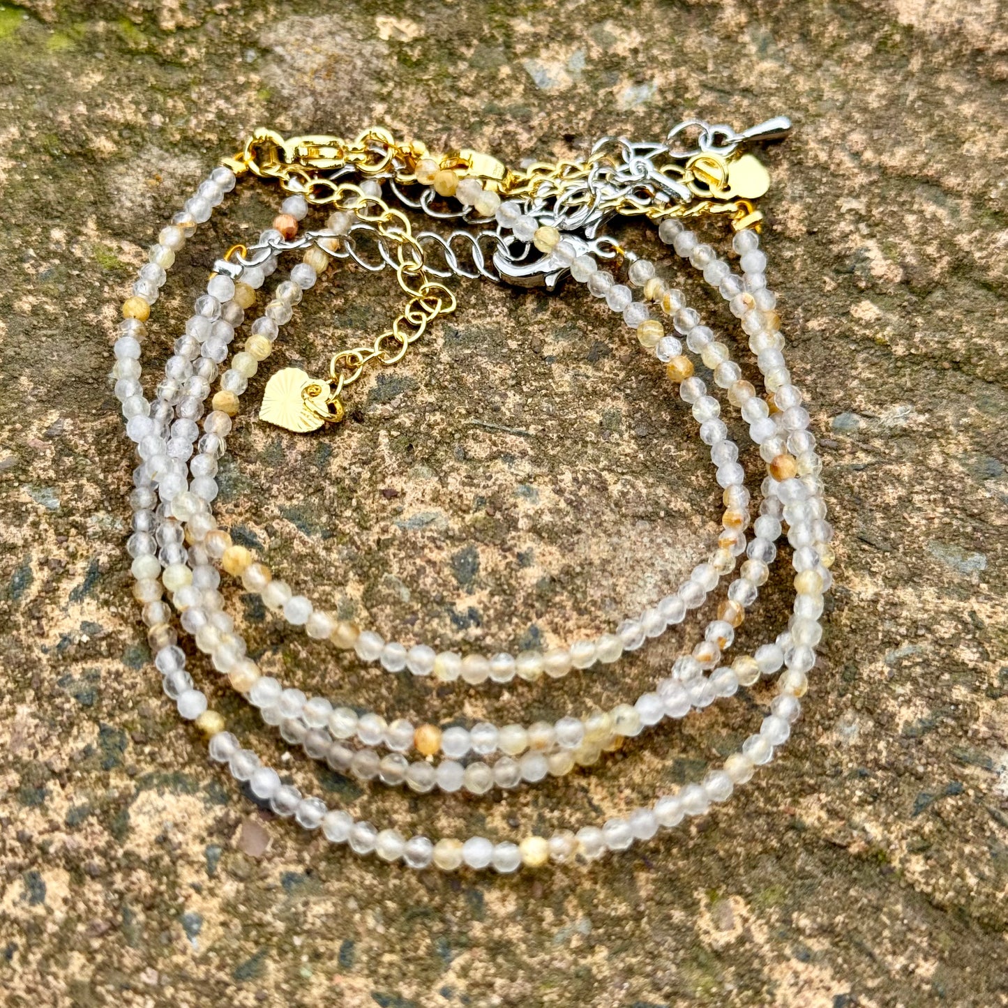 Golden Healer Quartz Minimalist Beaded Bracelet