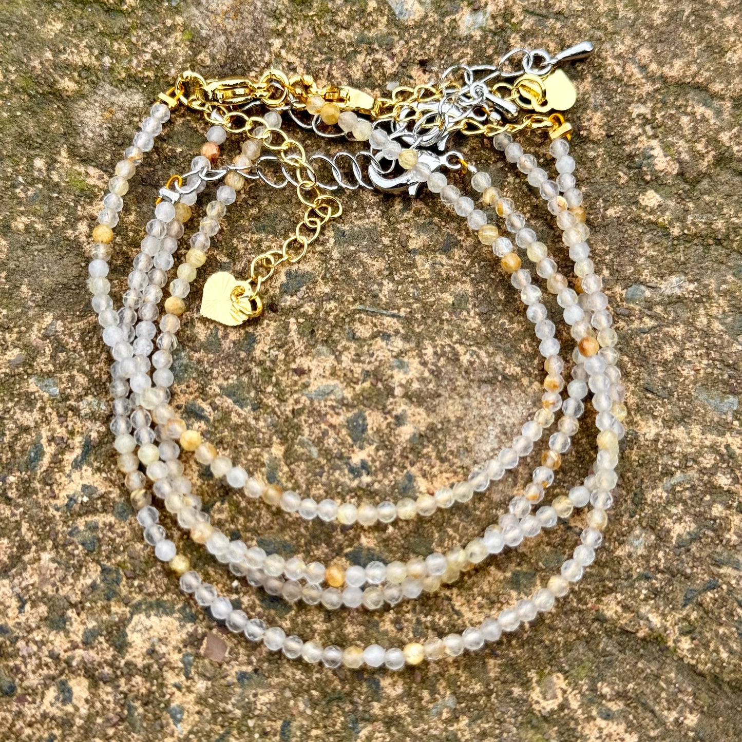 Golden Healer Quartz Minimalist Beaded Bracelet