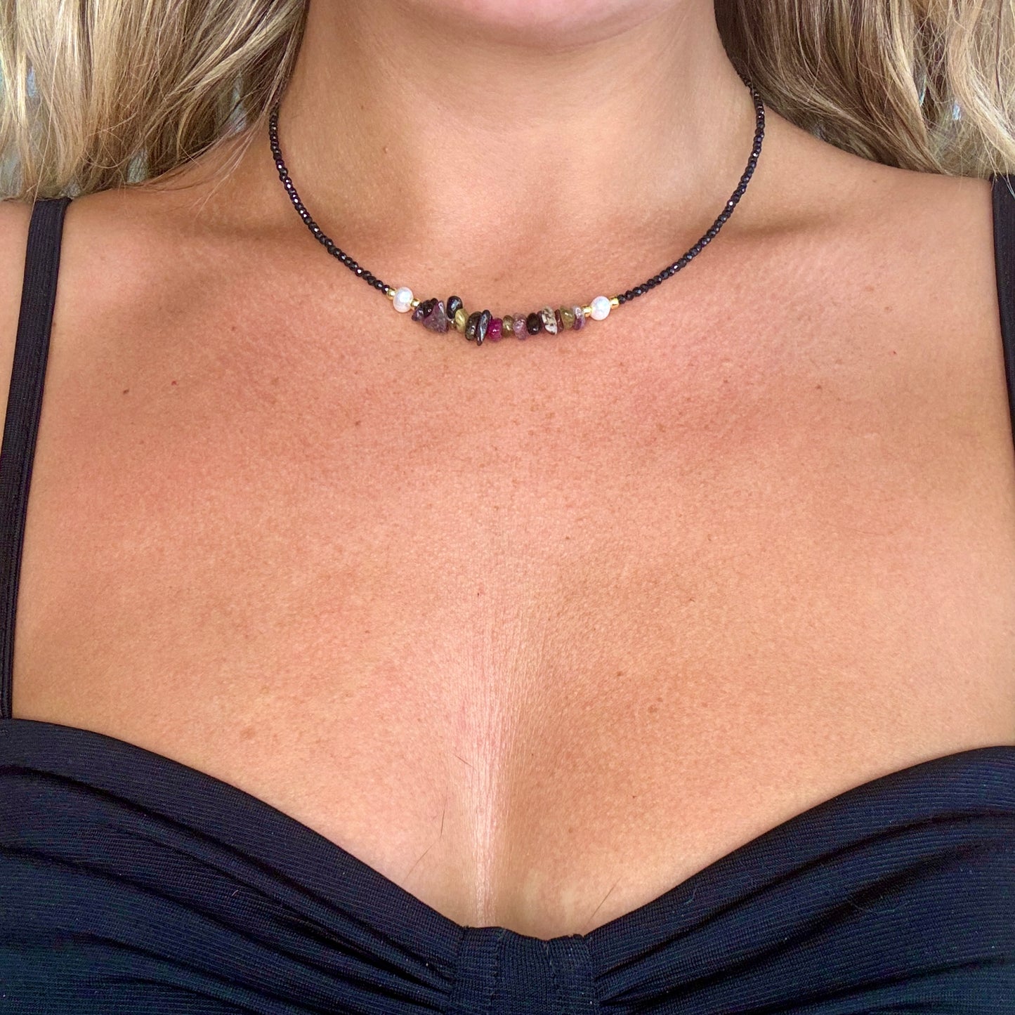 Mixed Tourmaline Choker Necklace