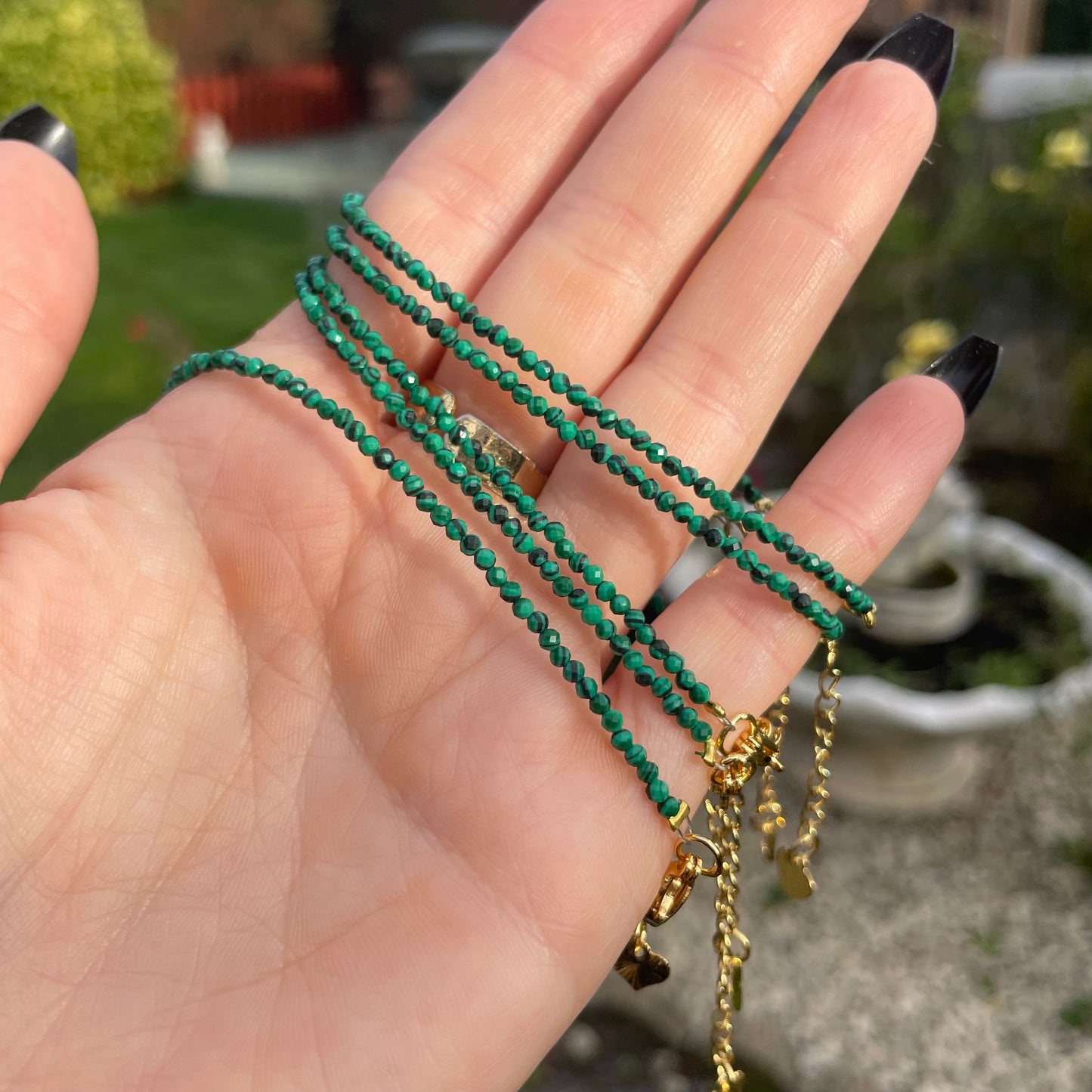 Malachite Minimalist Bracelet 🦚