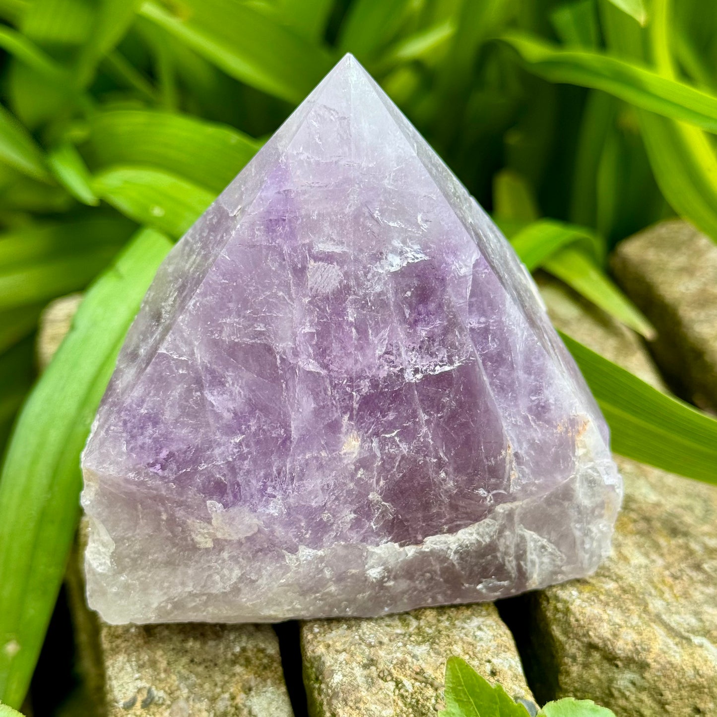 Lavender Amethyst Half Polished Point 308g