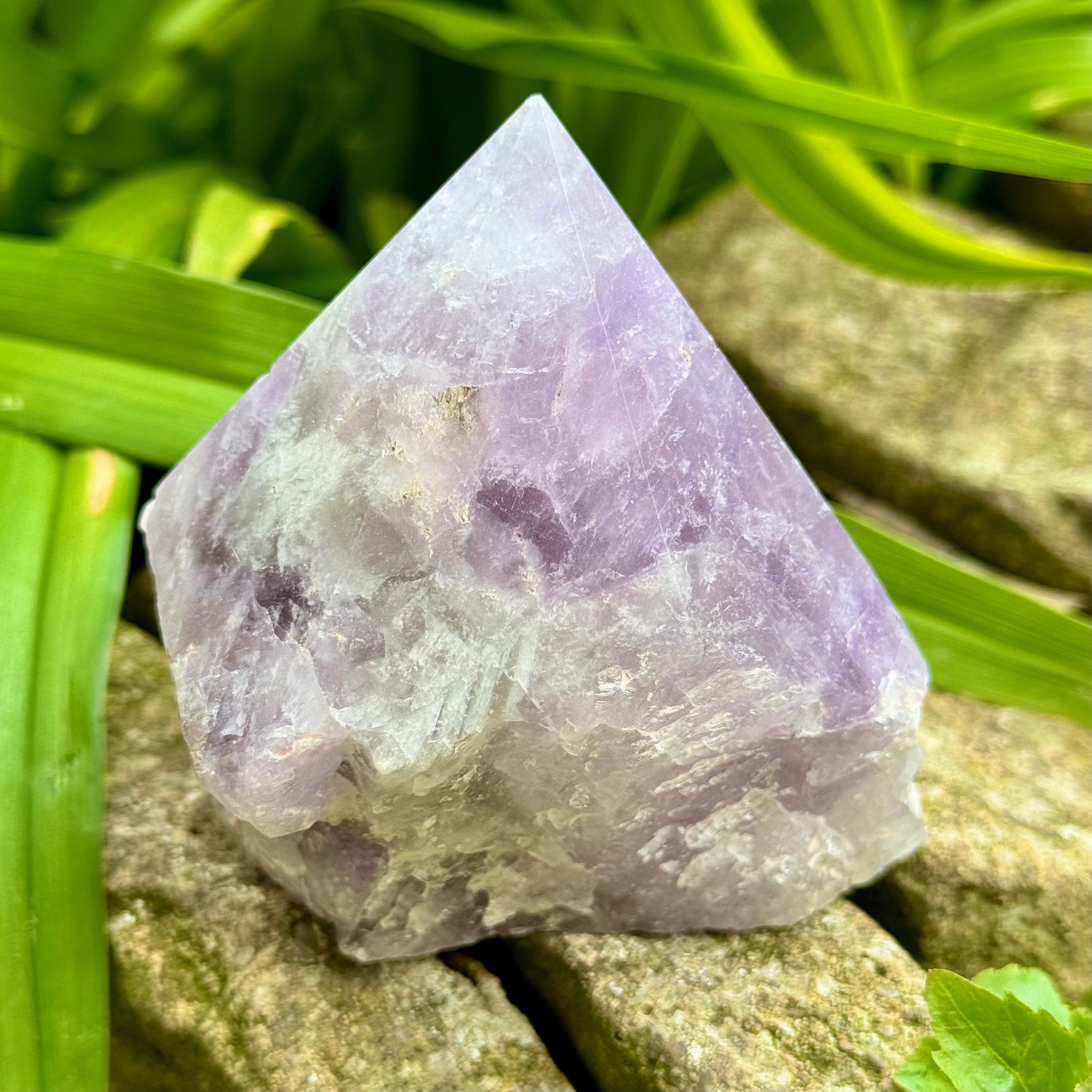 Lavender Amethyst Half Polished Point 308g