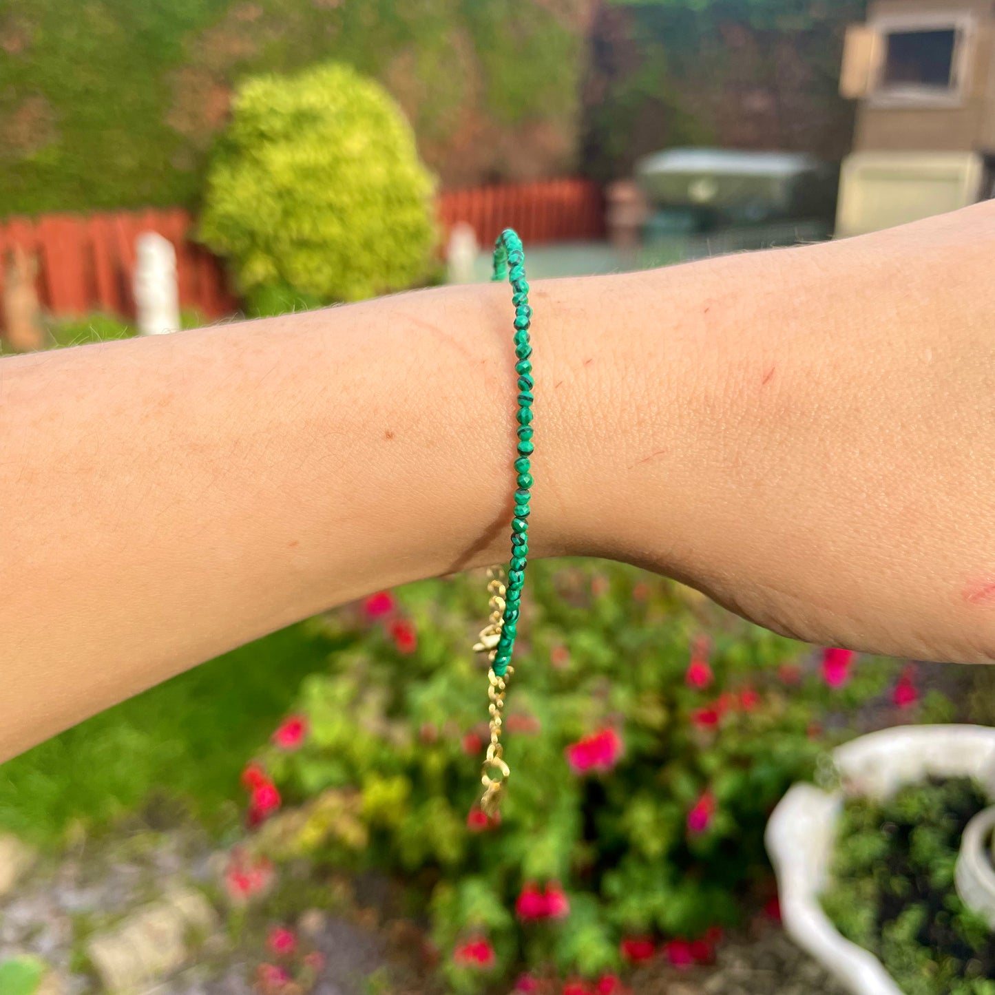 Malachite Minimalist Bracelet 🦚