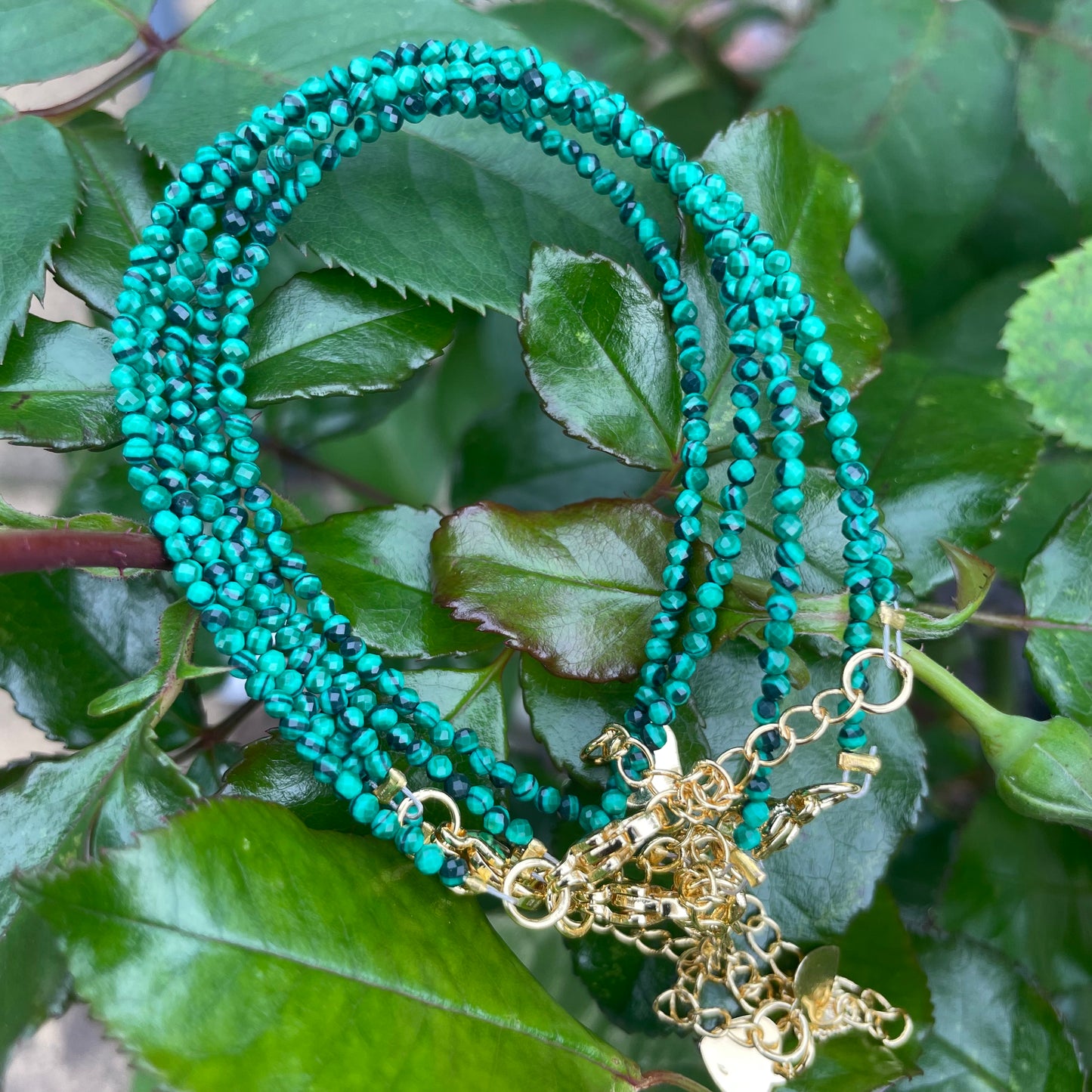 Malachite Minimalist Bracelet 🦚