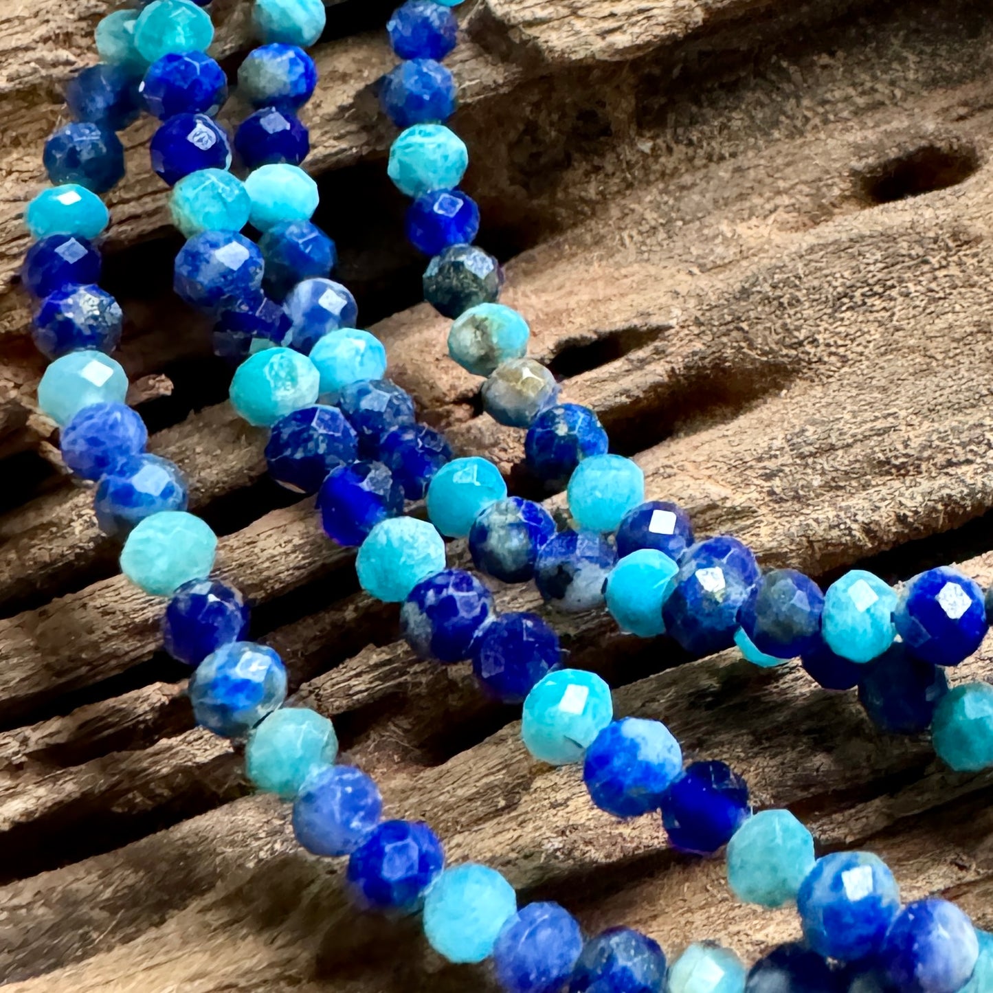 Throat Chakra Choker Necklace - Apatite, Lapis Lazuli & Sodalite