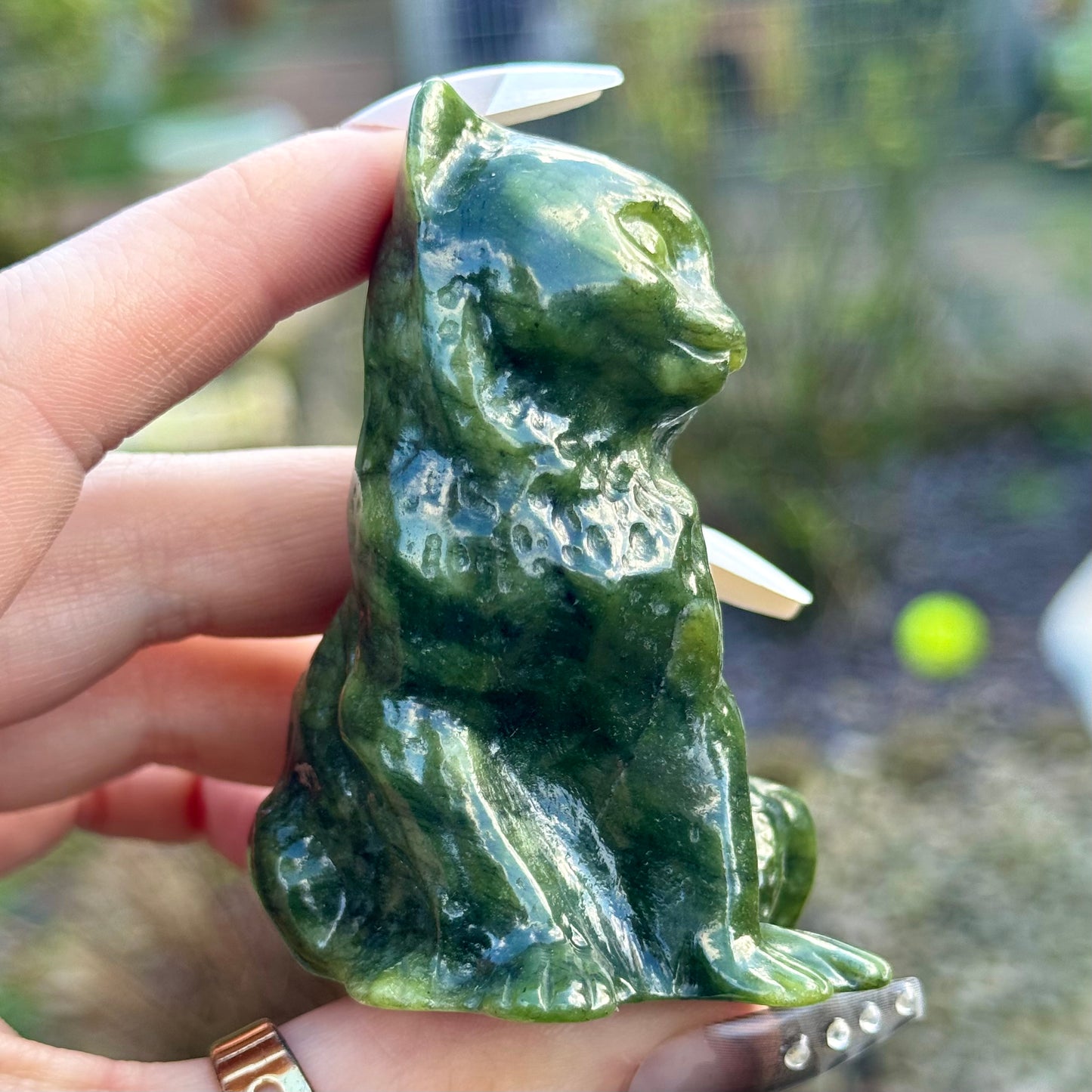 Green Jade 3 Inch Cat Ornament 💚🐱