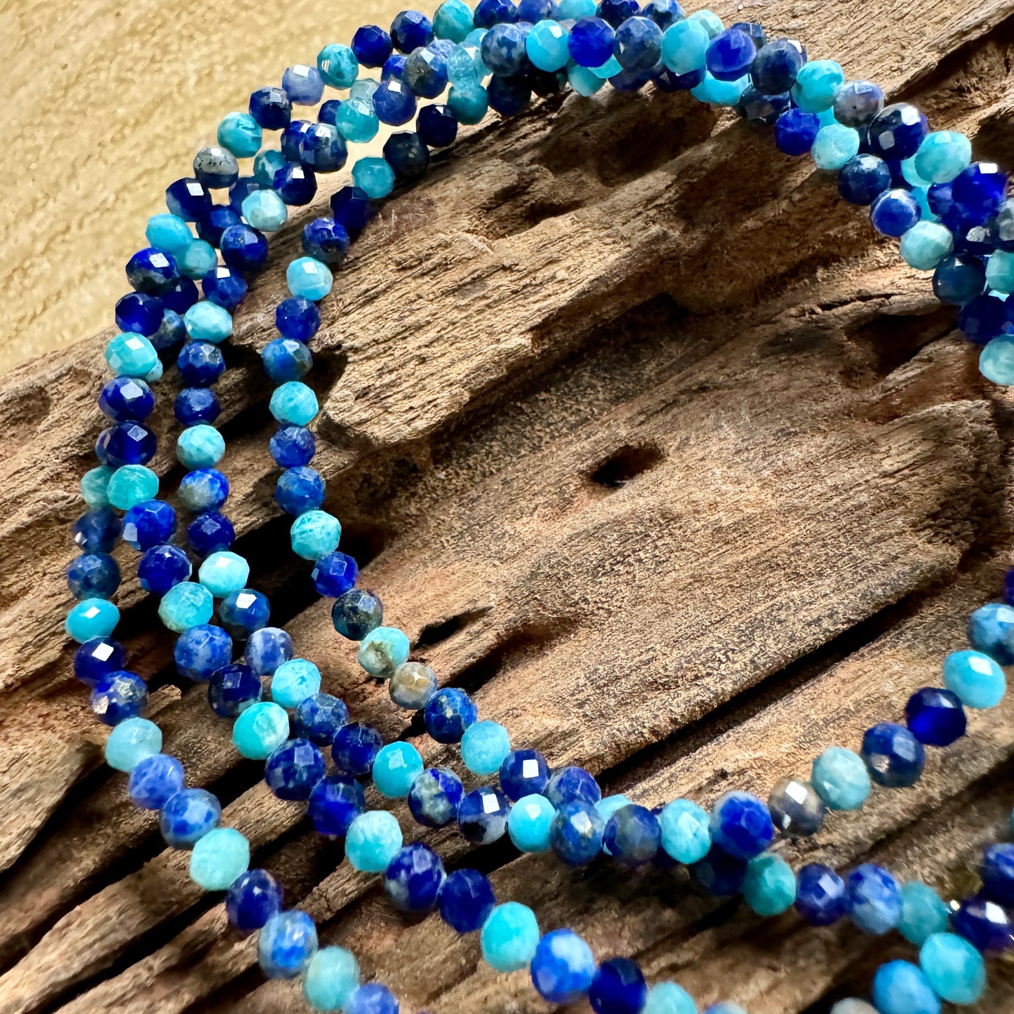 Throat Chakra Choker Necklace - Apatite, Lapis Lazuli & Sodalite