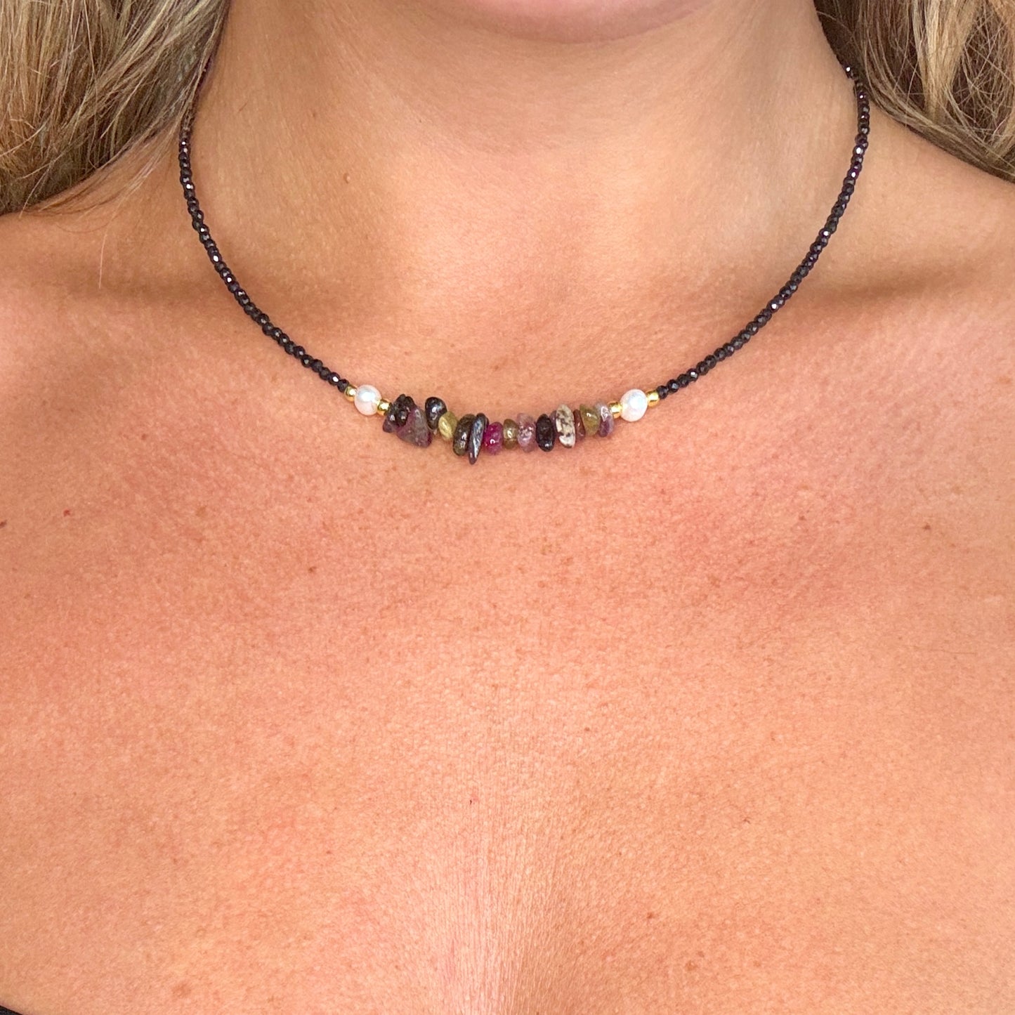 Mixed Tourmaline Choker Necklace