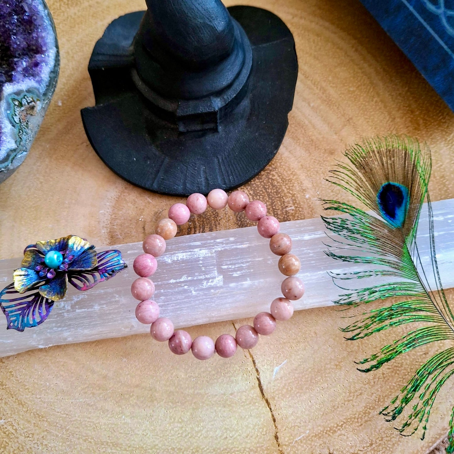 Rhoochrosite Beaded Bracelet 🌺