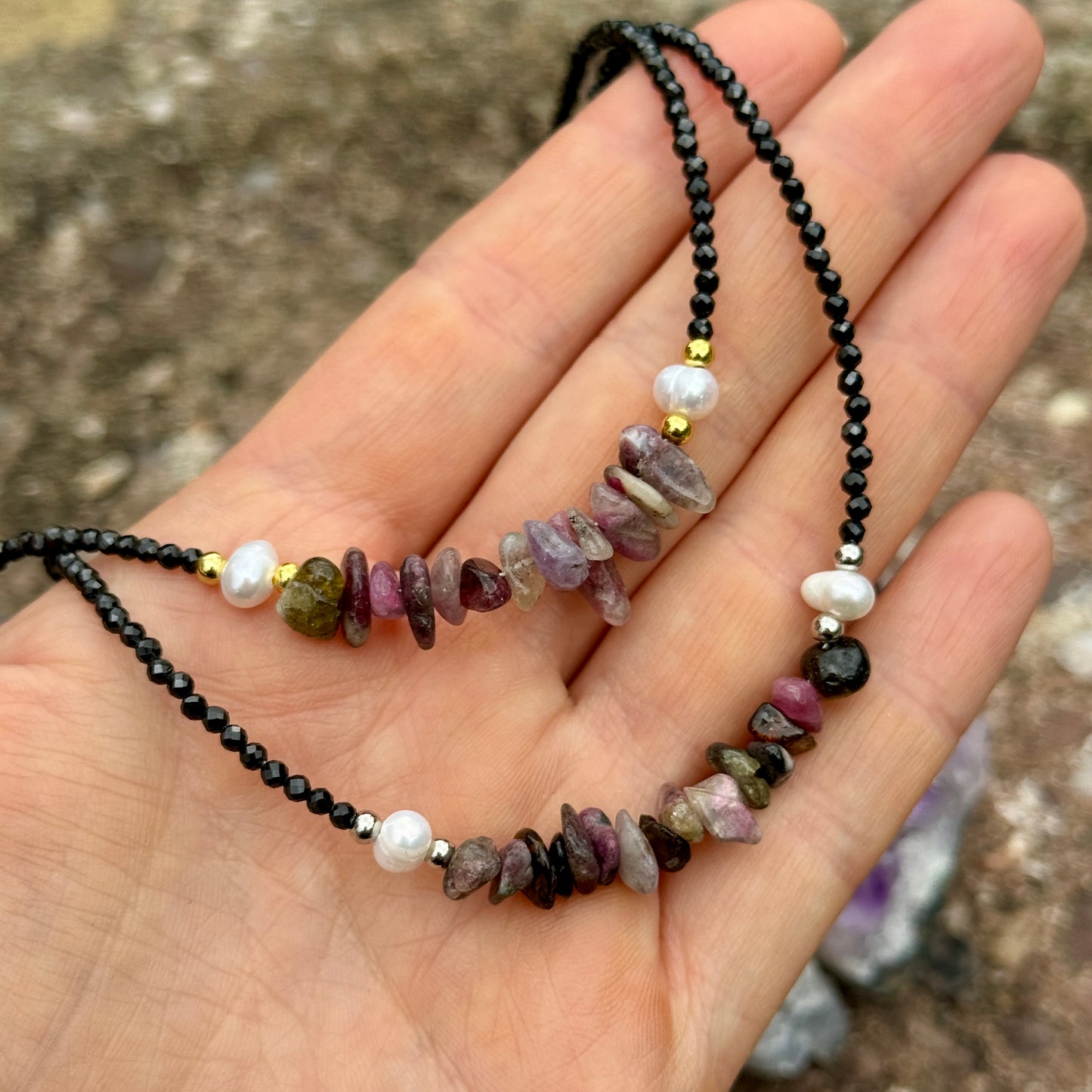 Mixed Tourmaline Choker Necklace