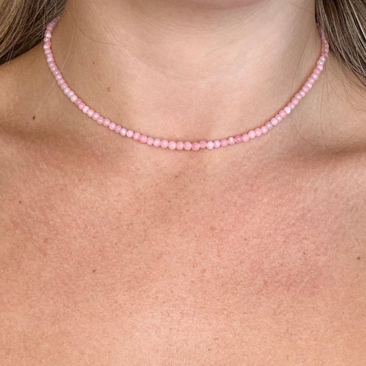 Pink Opal Choker Necklace