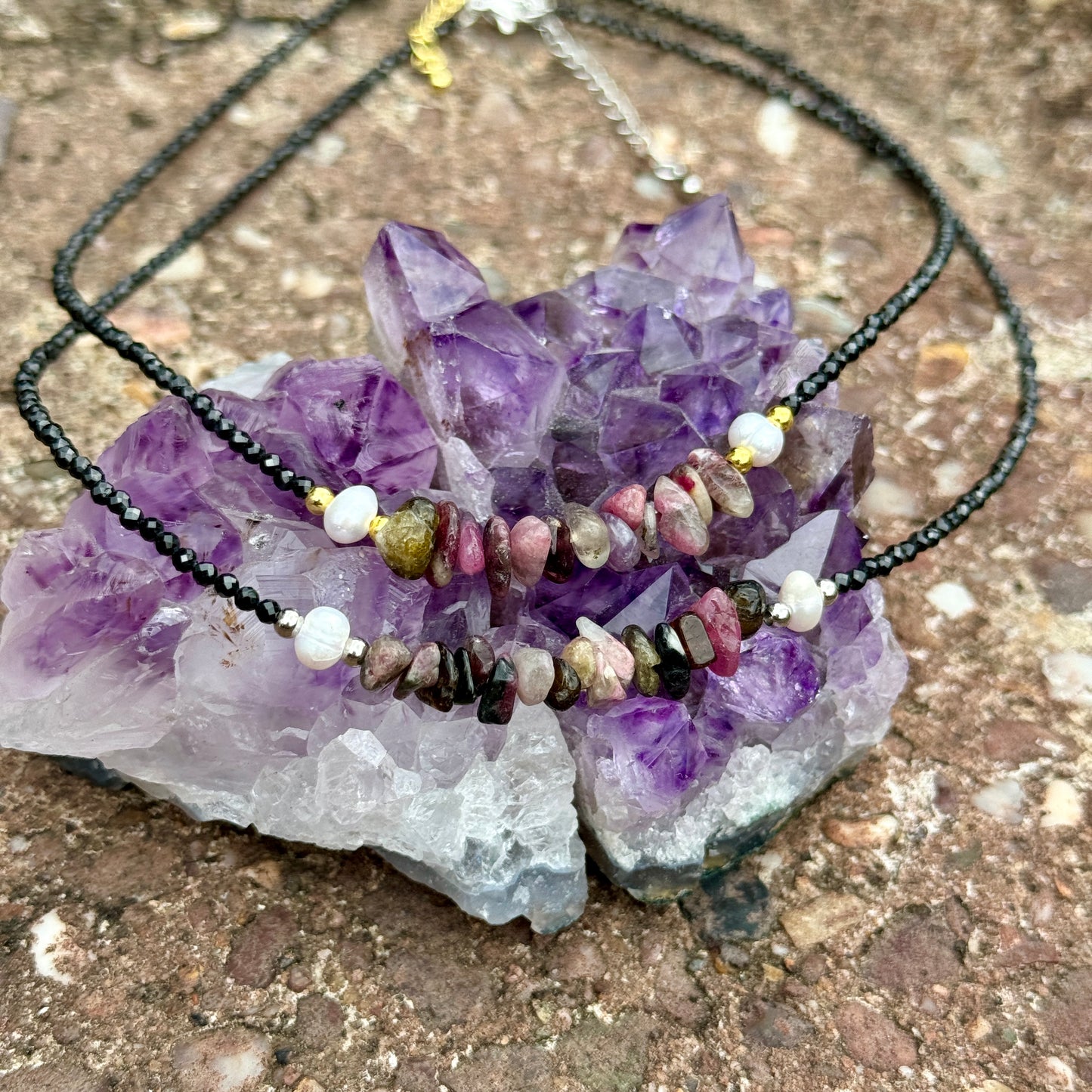 Mixed Tourmaline Choker Necklace