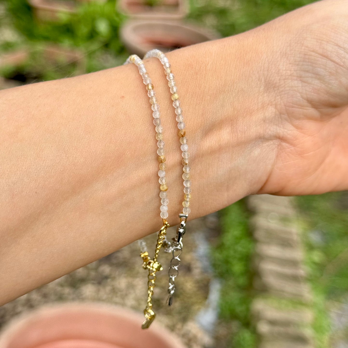 Golden Healer Quartz Minimalist Beaded Bracelet