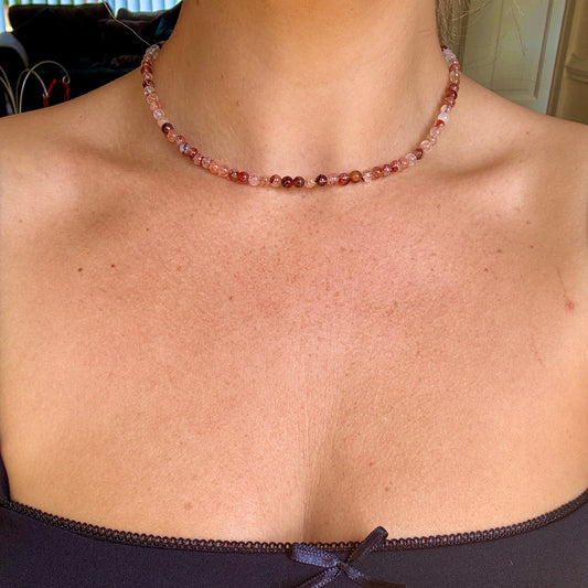 Hematoid Fire Quartz Choker Necklace