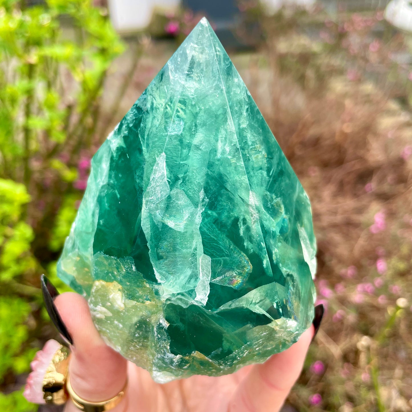 Sea Green Fluorite Half Polished Points