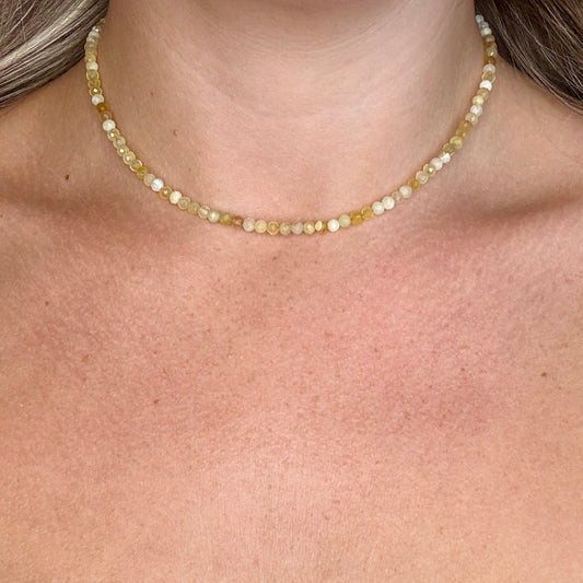 Golden healer choker necklace minimalist jewellery for her witchy gift for women solar plexus