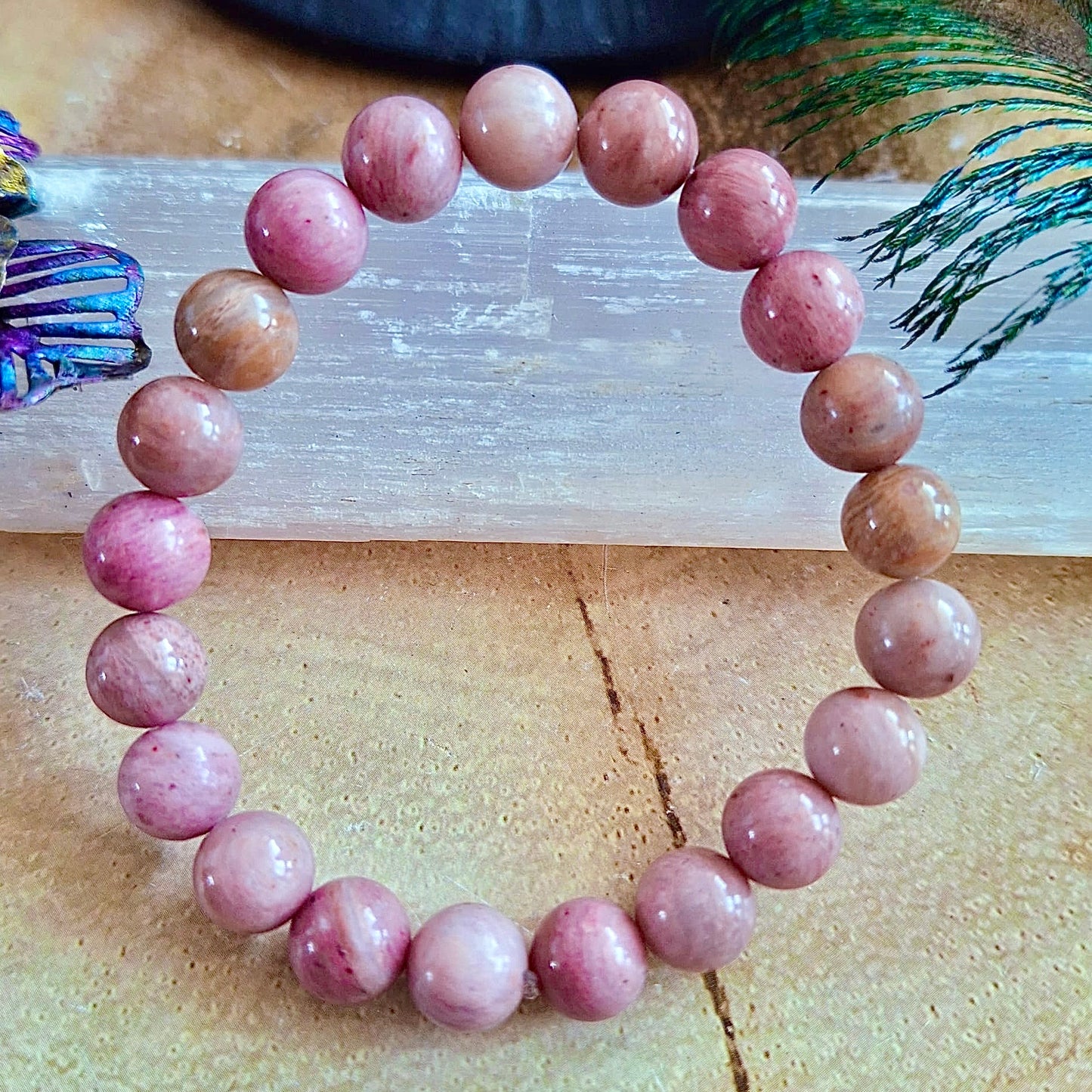 Rhoochrosite Beaded Bracelet 🌺