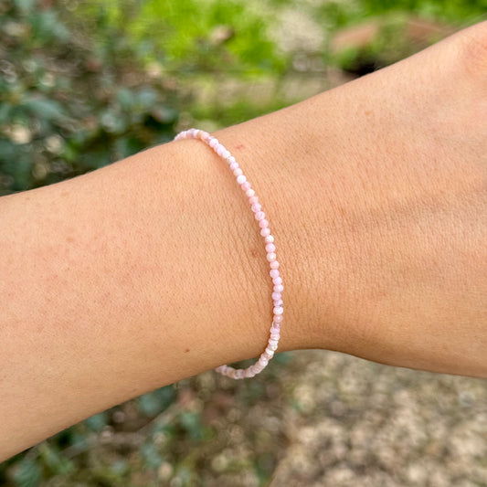 Pink Opal Minimalist Beaded Bracelet