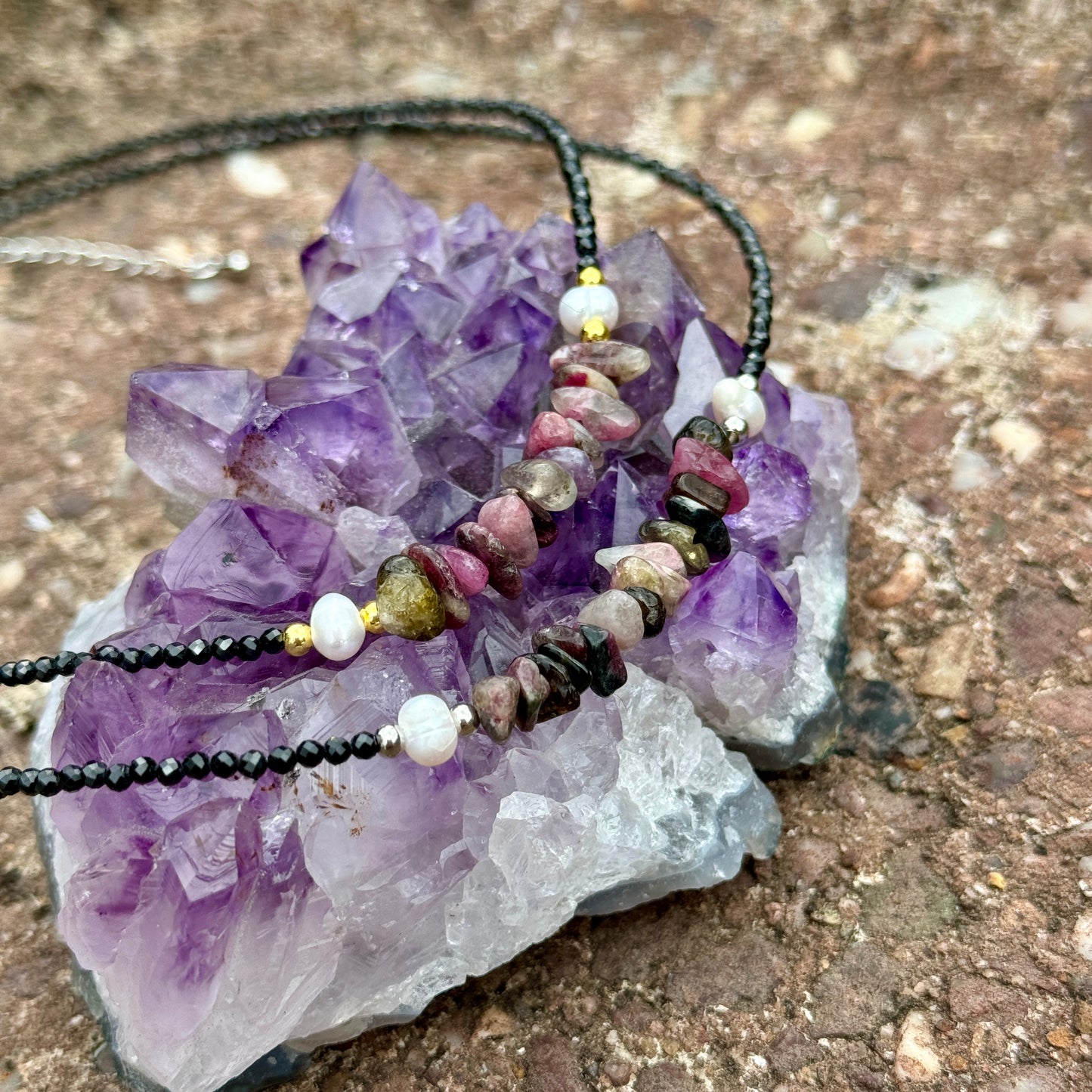 Mixed Tourmaline Choker Necklace