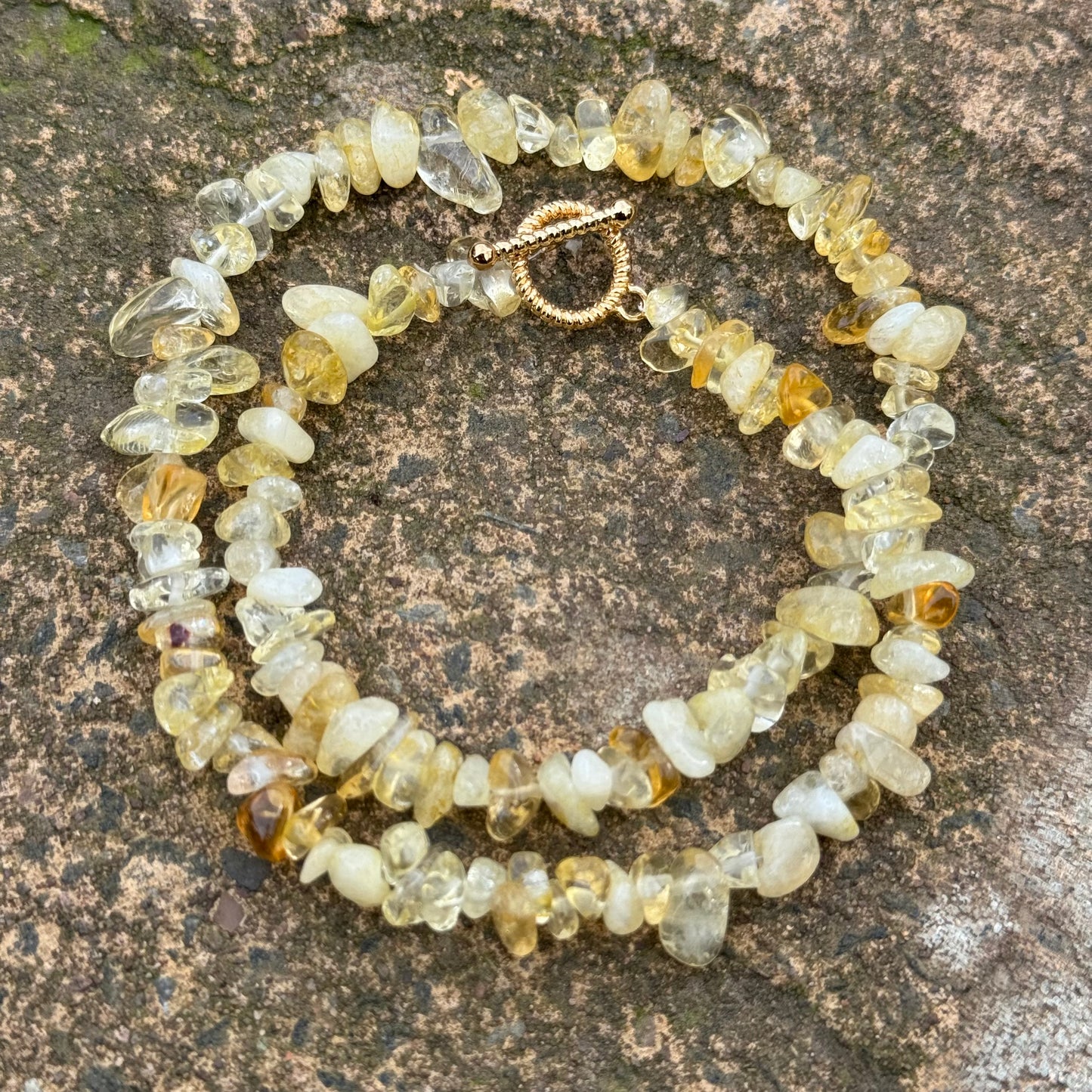 Citrine Chip Choker Necklace