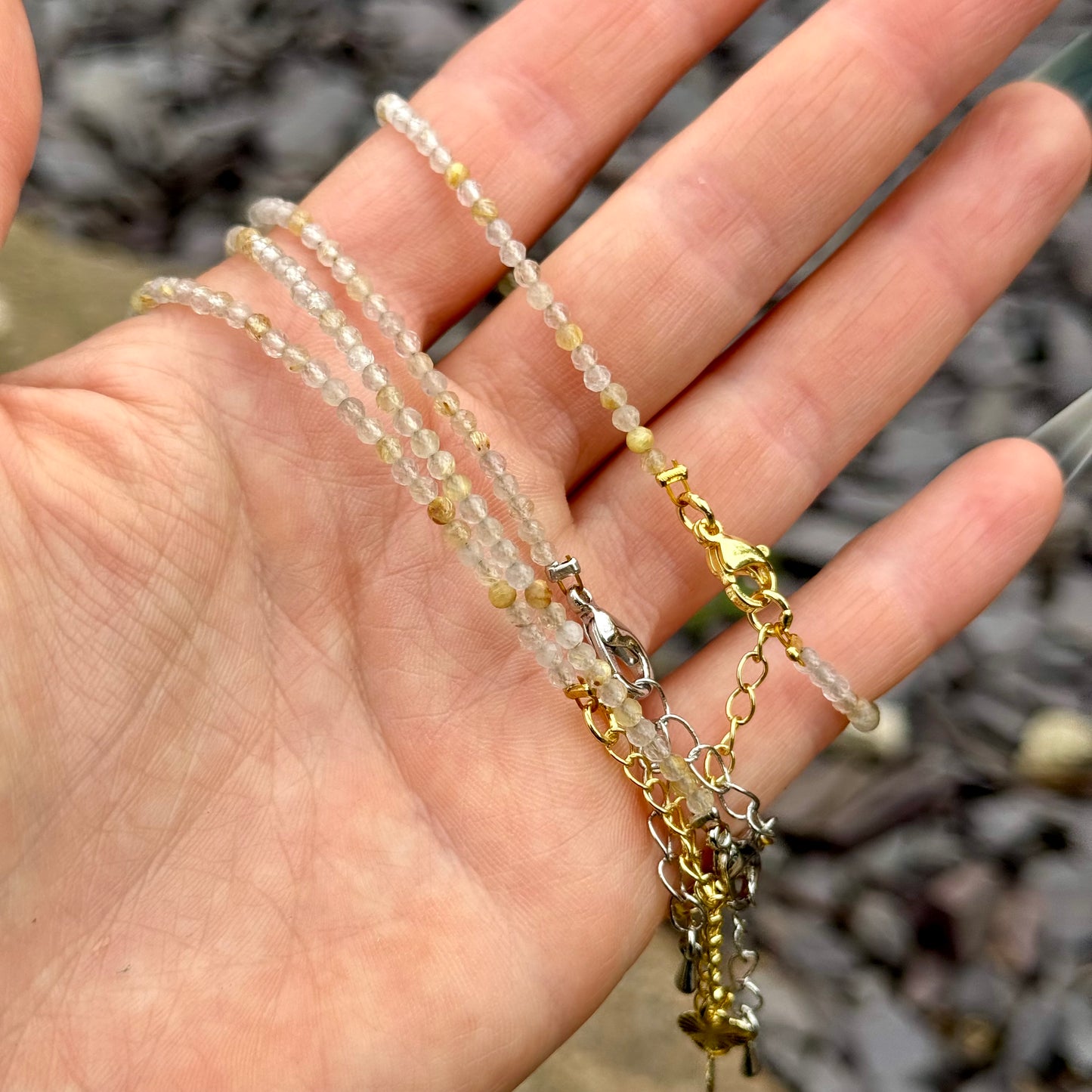 Golden Healer Quartz Minimalist Beaded Bracelet