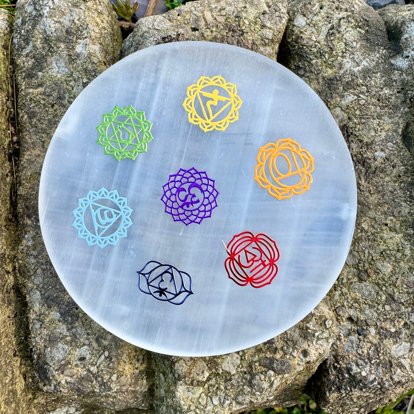 Selenite Round Chakra Charging Plates