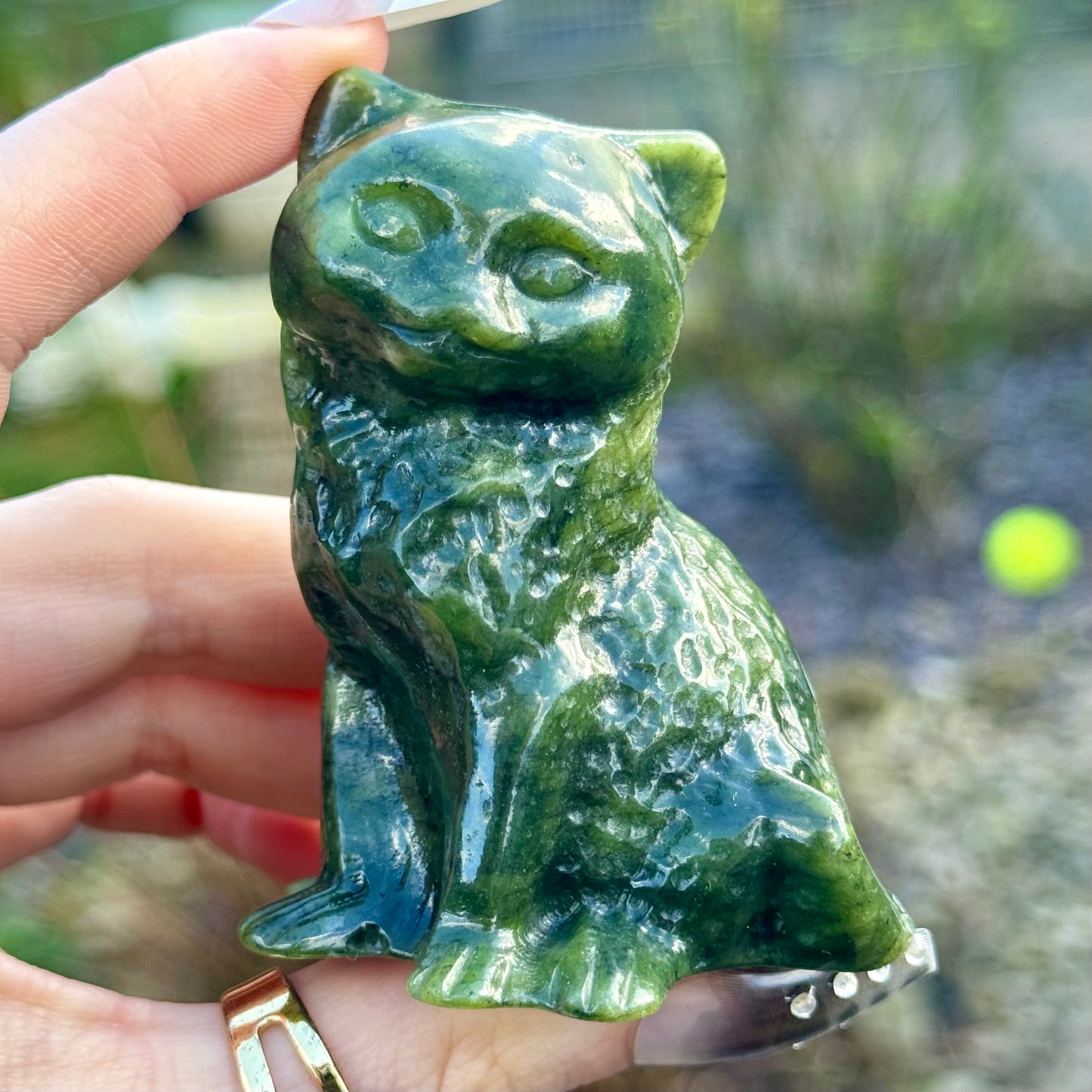 Green Jade 3 Inch Cat Ornament 💚🐱