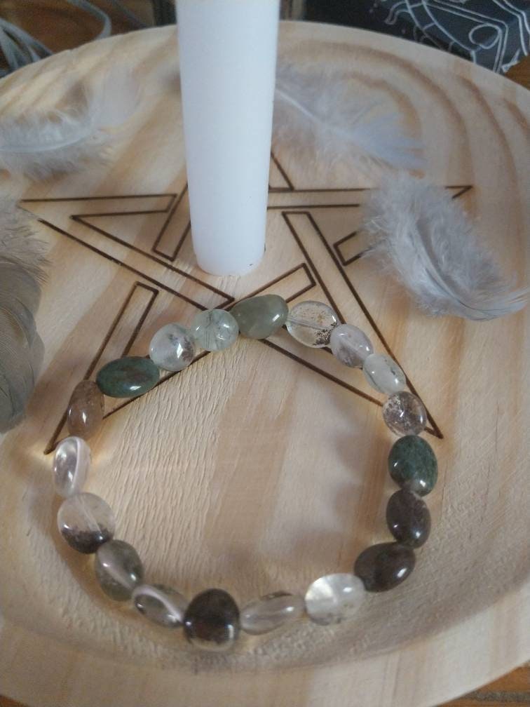 Phantom Quartz Bracelet natural stone Crystal healing nuggets gemstone jewelry