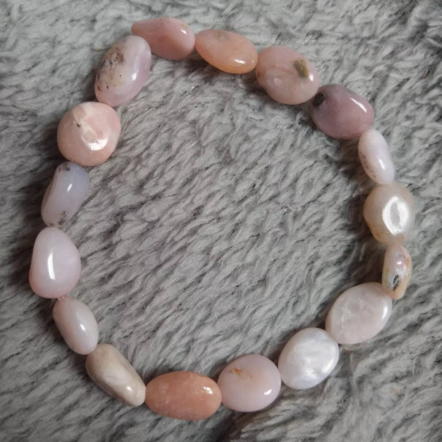 pink opal bracelet crystal healing natural stone heart chakra gemstone jewellery