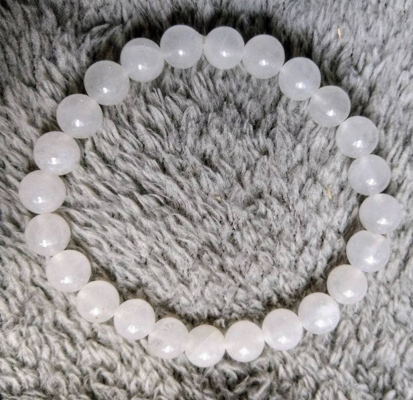 White jade Bracelet crystal healing natural stone unisex bracelet