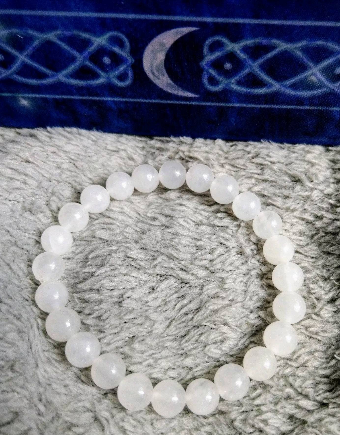 White jade Bracelet crystal healing natural stone unisex bracelet