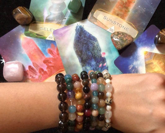 Let The Cards Choose Your Crystal Bracelet! Natural stone crystal healing jewellery guidance spiritual gift witchy