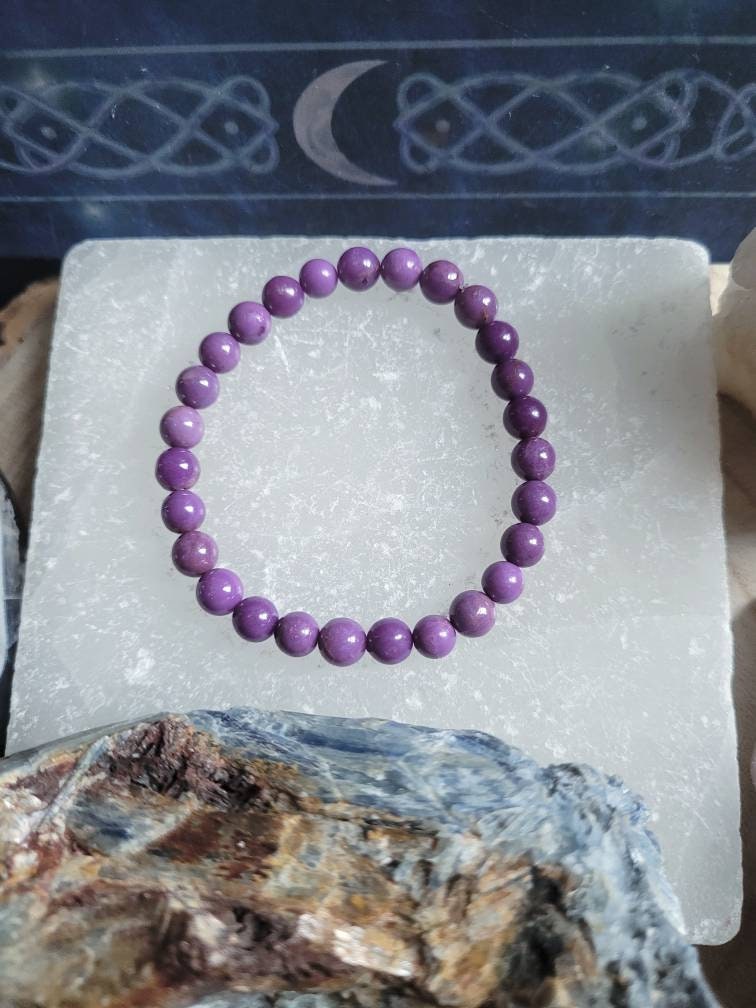 Phosphosiderite bracelet crystal healing natural stone stretch