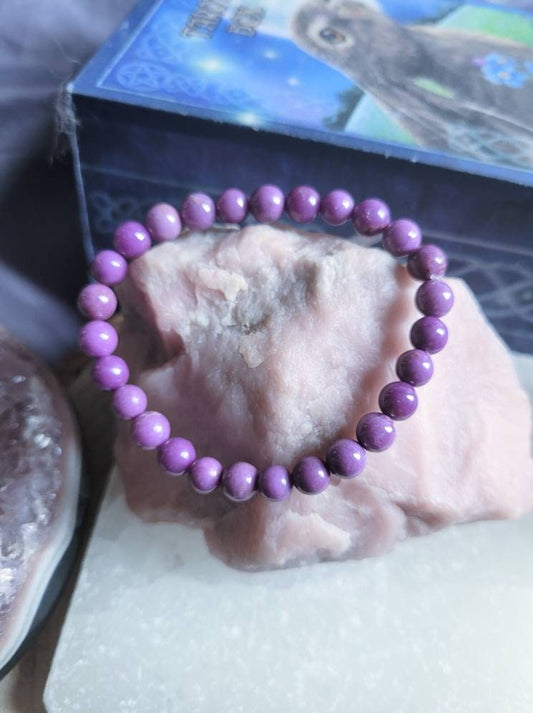 Phosphosiderite bracelet crystal healing natural stone stretch