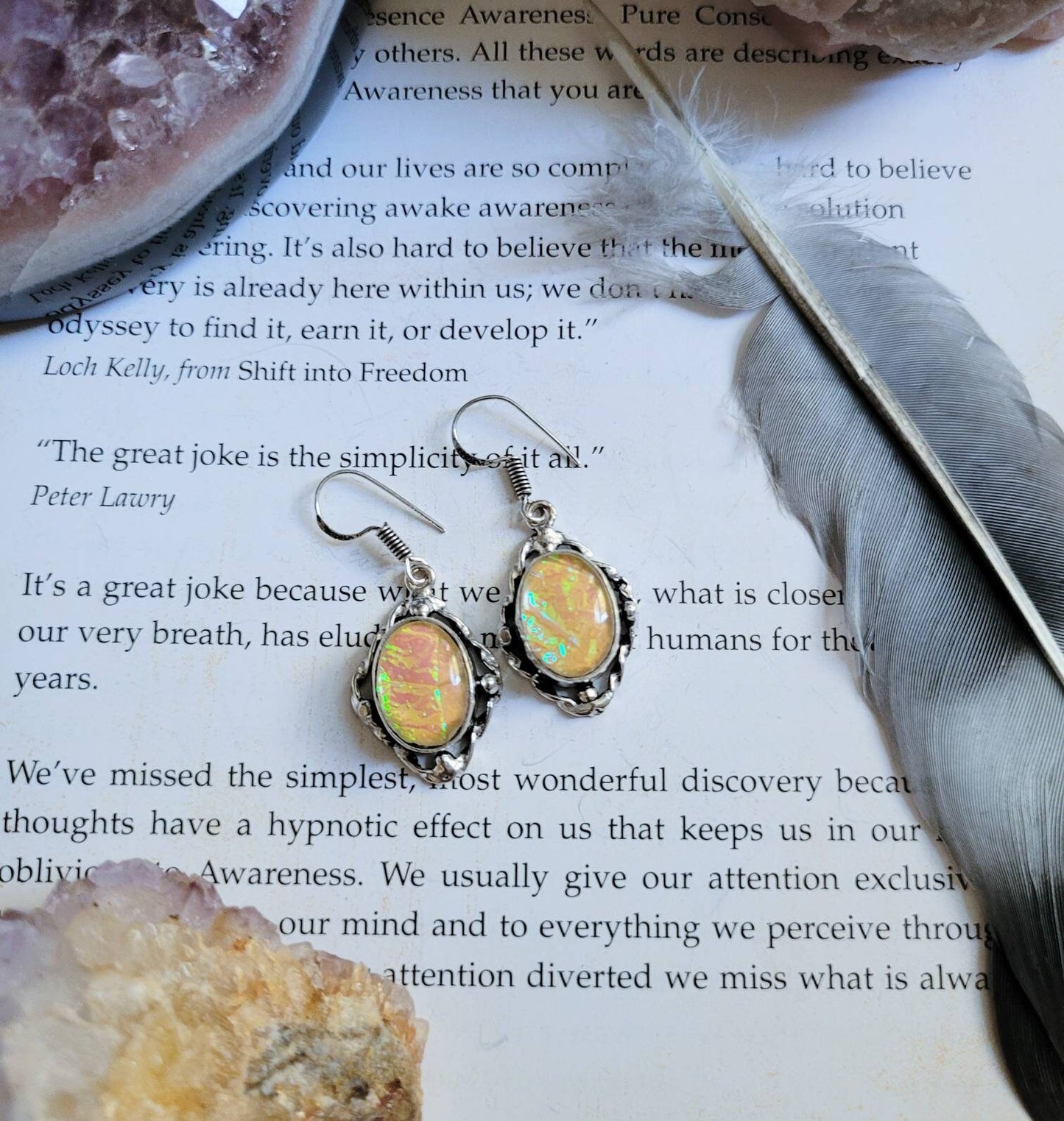 Dichroic glass earrings 925 silver jewellery for her witchy jewelry