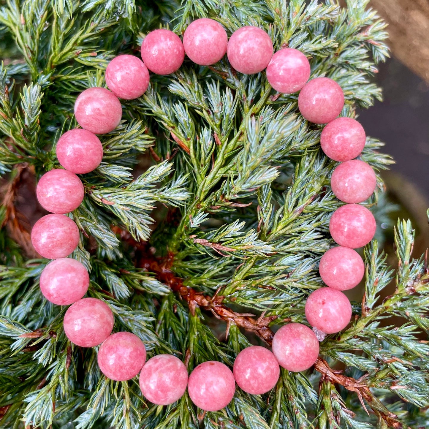 Thulite bracelet crystal healing witchy jewellery gift for her heart chakra