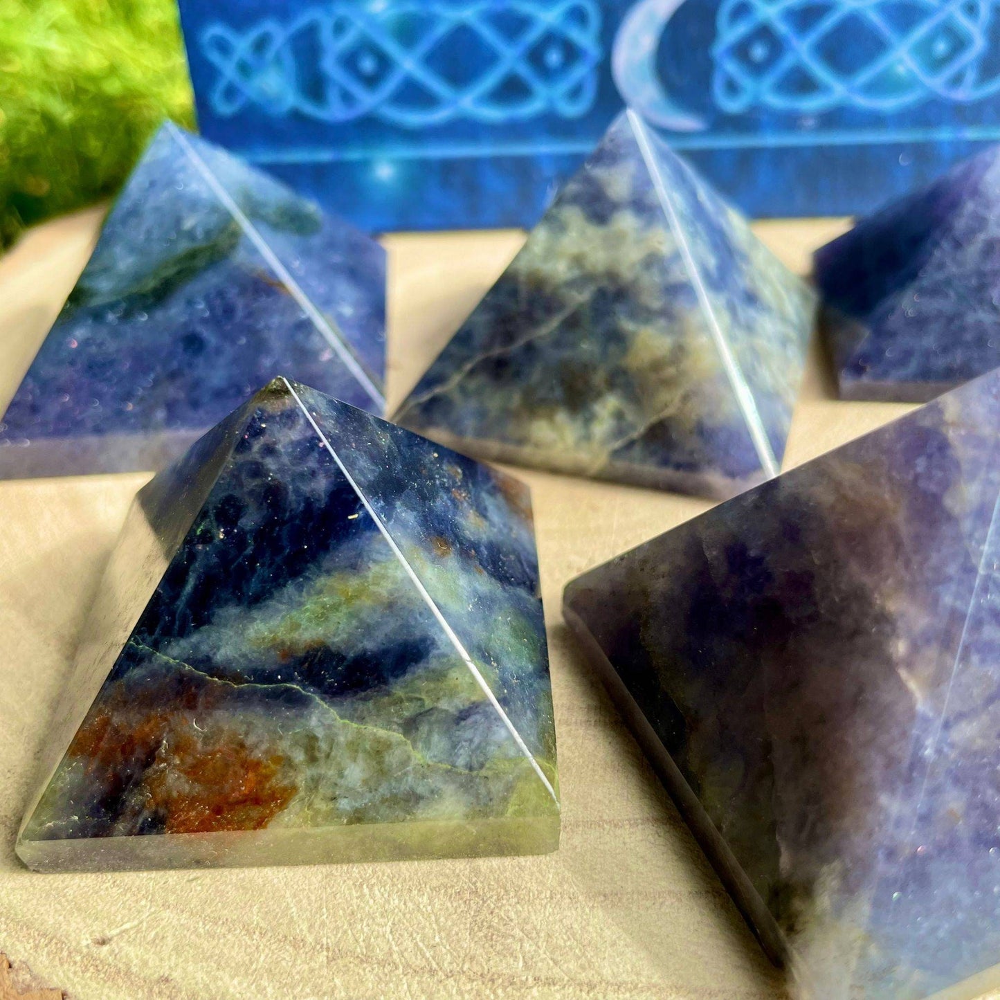 Iolite pyramid crystal home decoration energy generator