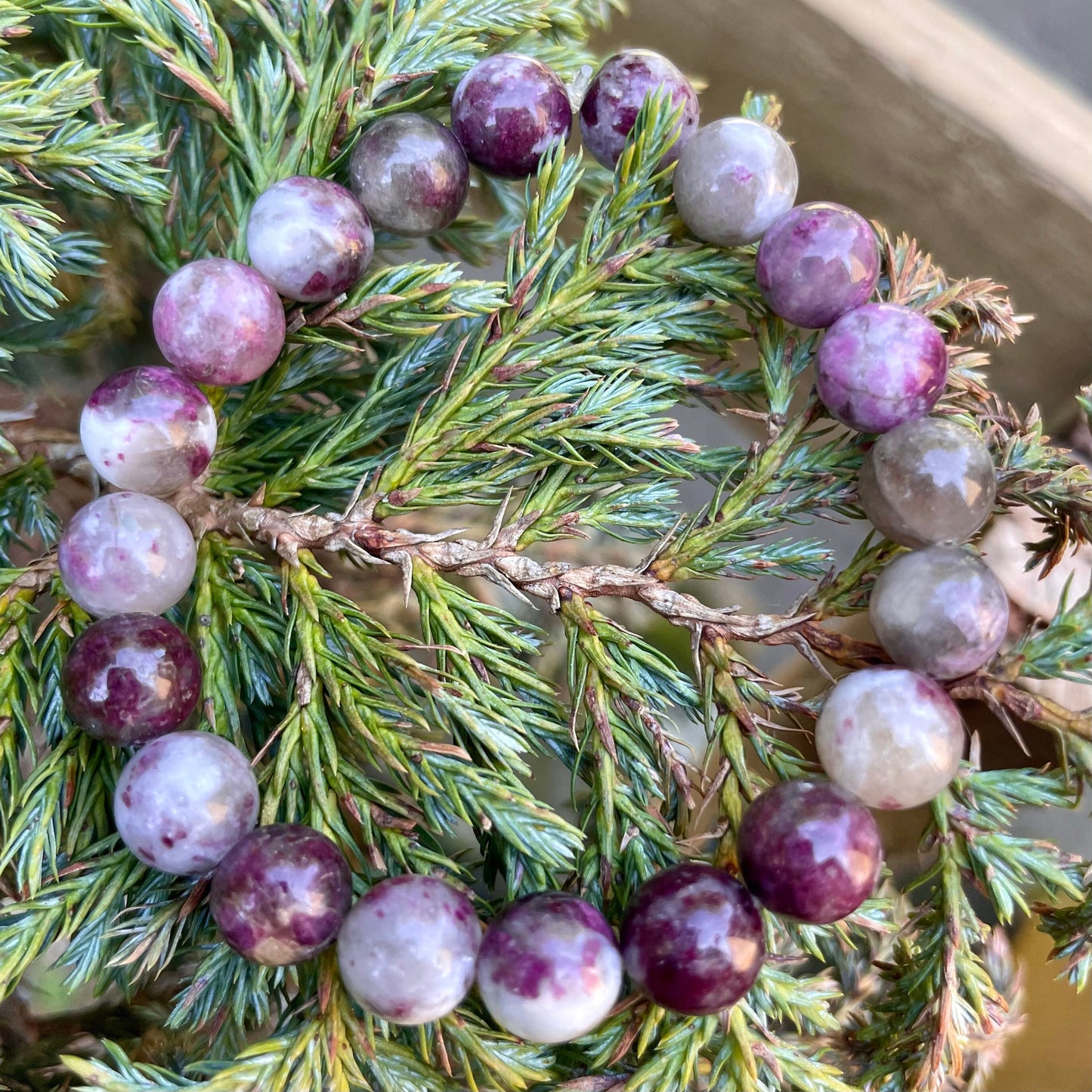 Pink Tourmaline rubellite bracelet Crystal healing natural stone stretch stacking bracelet gift for him or her heart chakra