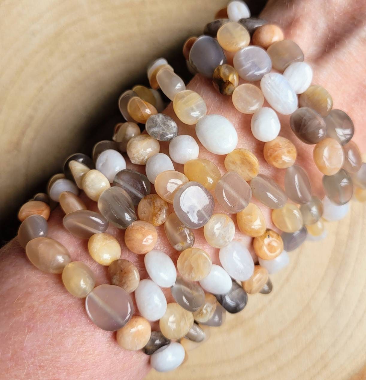 Moonstone bracelet natural stone crystal jewellery calming and balance