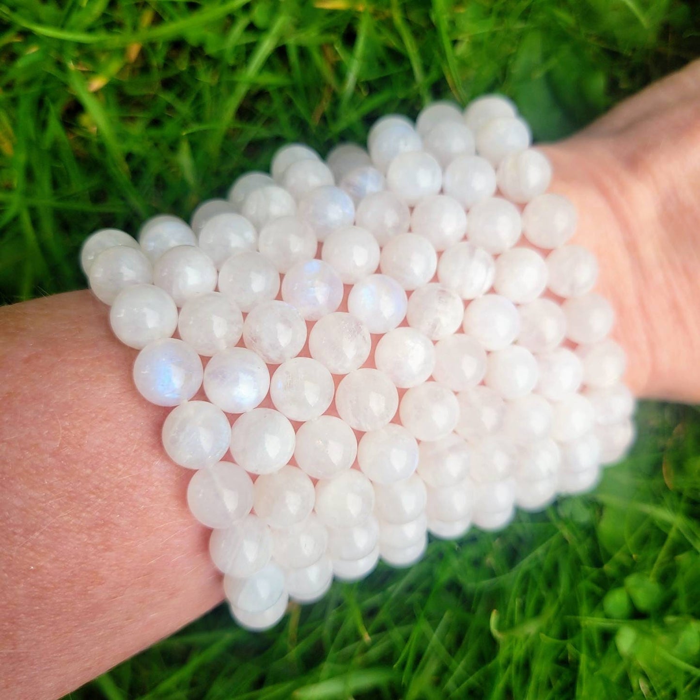 White moonstone bracelet crystal healing gift for her witchy jewellery for women