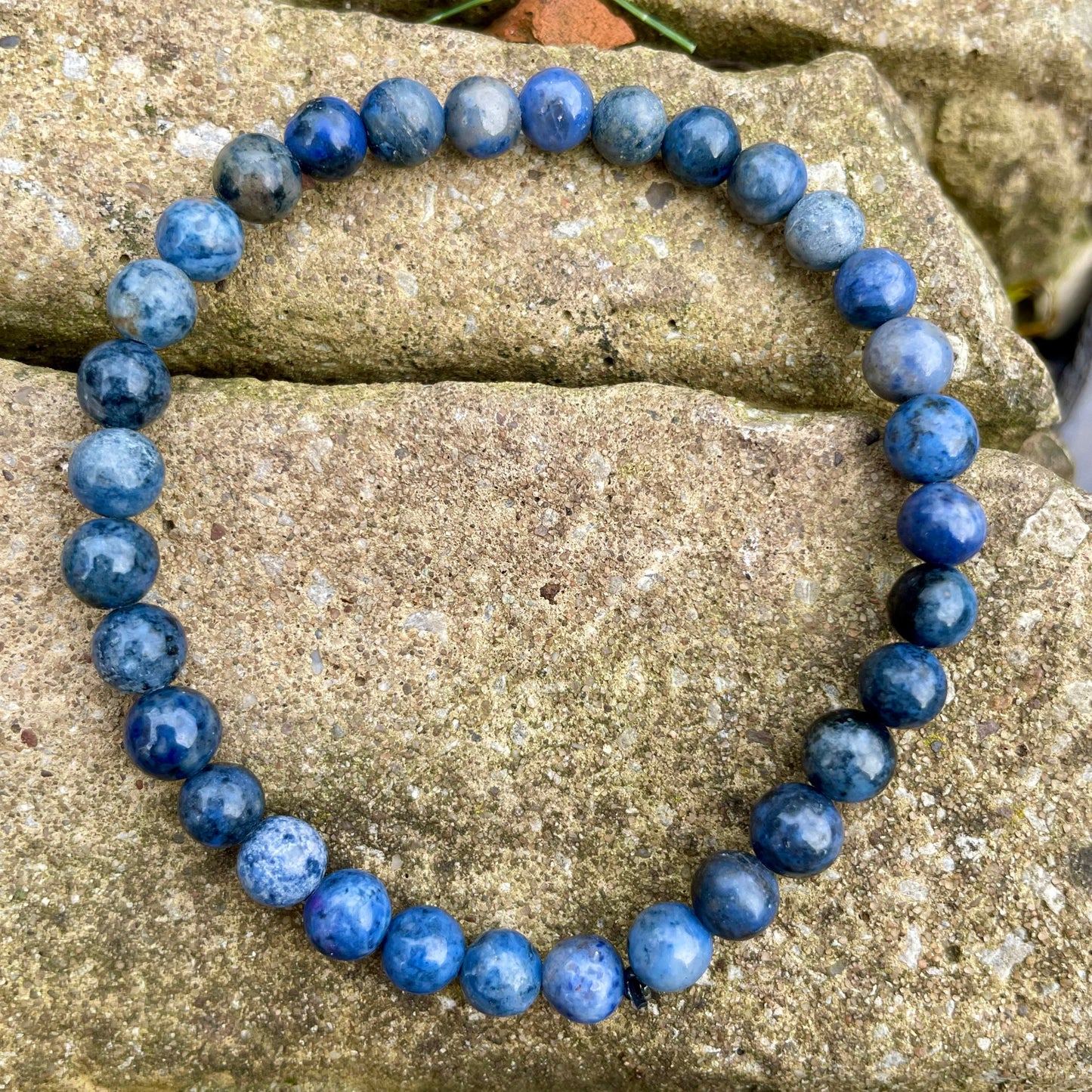 Dumortierite bracelet crystal healing natural stone stacking stretchy jewellery