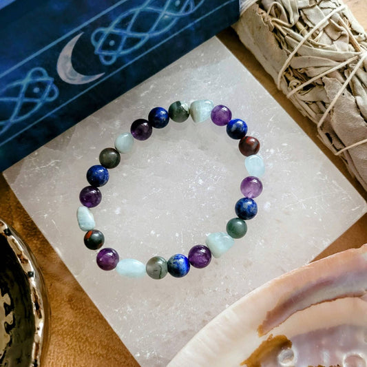 Pisces bracelet stacking stretchy zodiac birthstone jewellery horoscope stars crystal healing natural stone jewelry