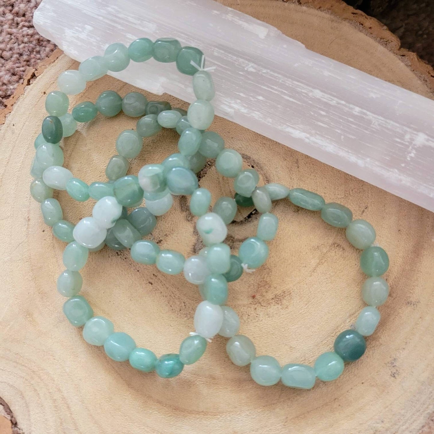 Green Aventurine nugget bracelet crystal healing natural stone jewellery