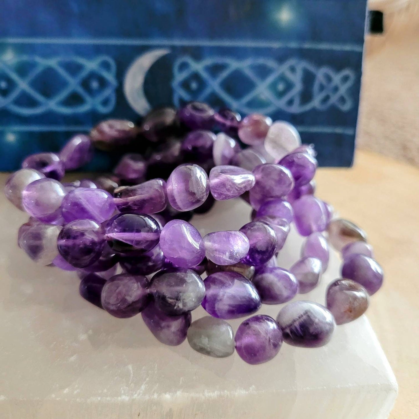 Amethyst Bracelet crystal healing natural stone February birthstone stacking jewellery gemstone jewelry