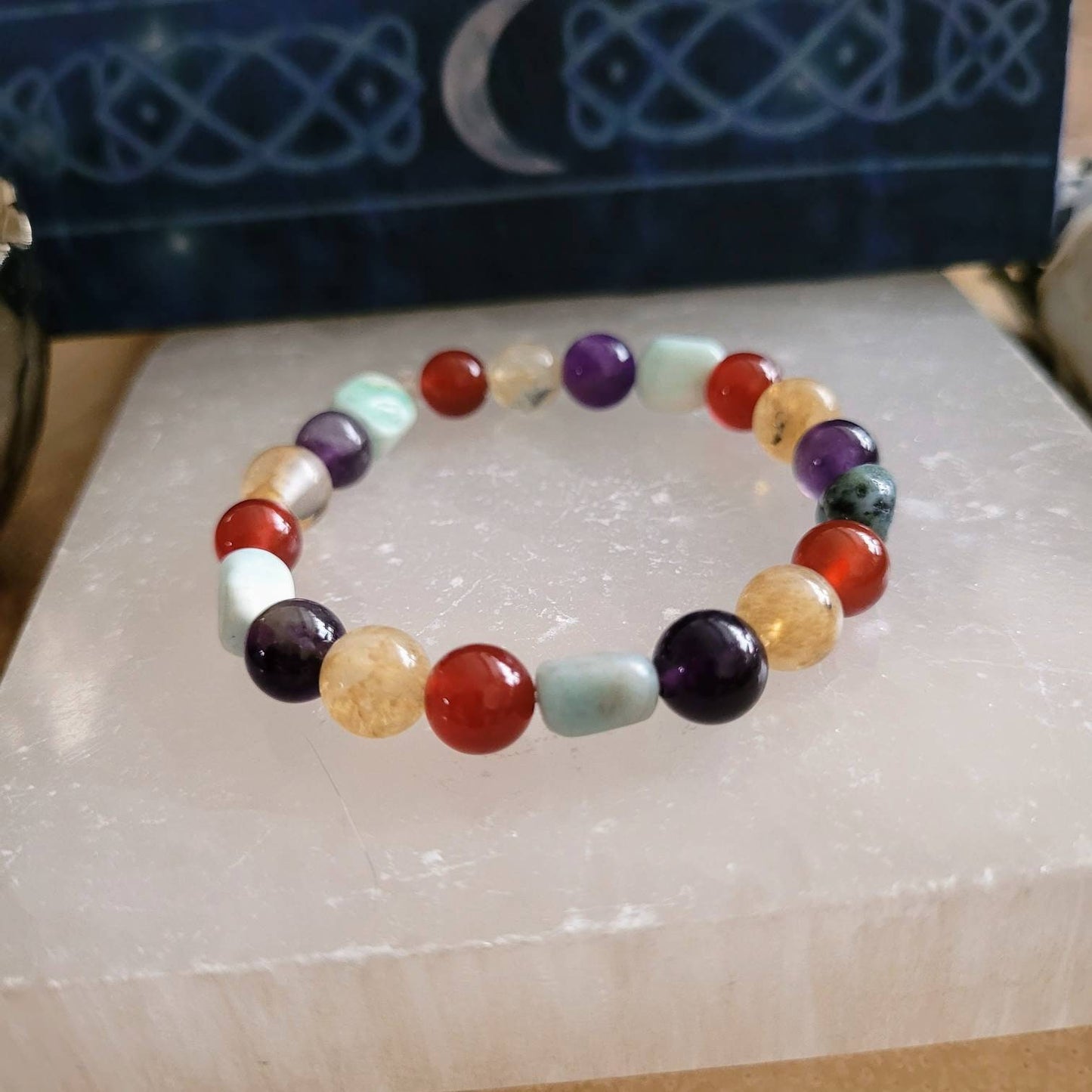 Leo bracelet star sign stacking stretchy crystal healing zodiac jewellery natural stone