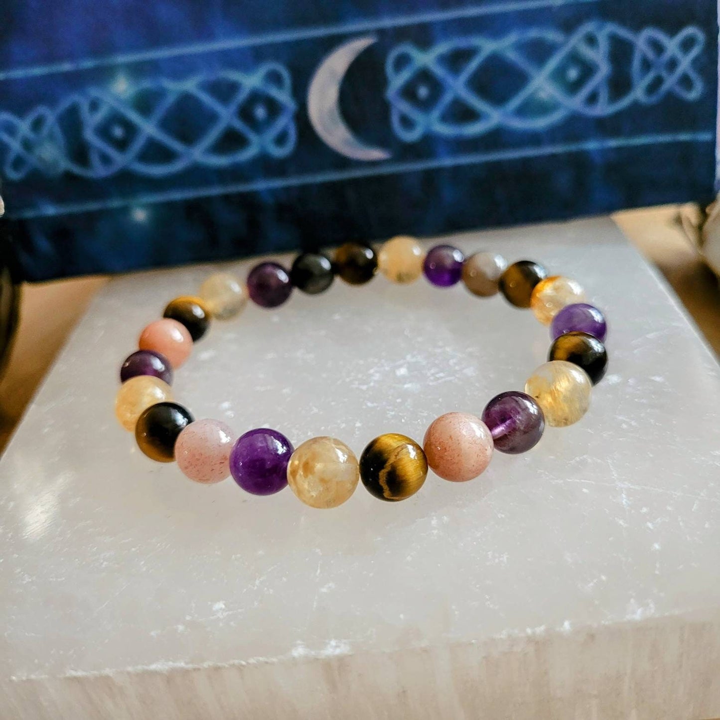 Gemini bracelet star sign stacking stretchy crystal healing zodiac jewellery natural stone