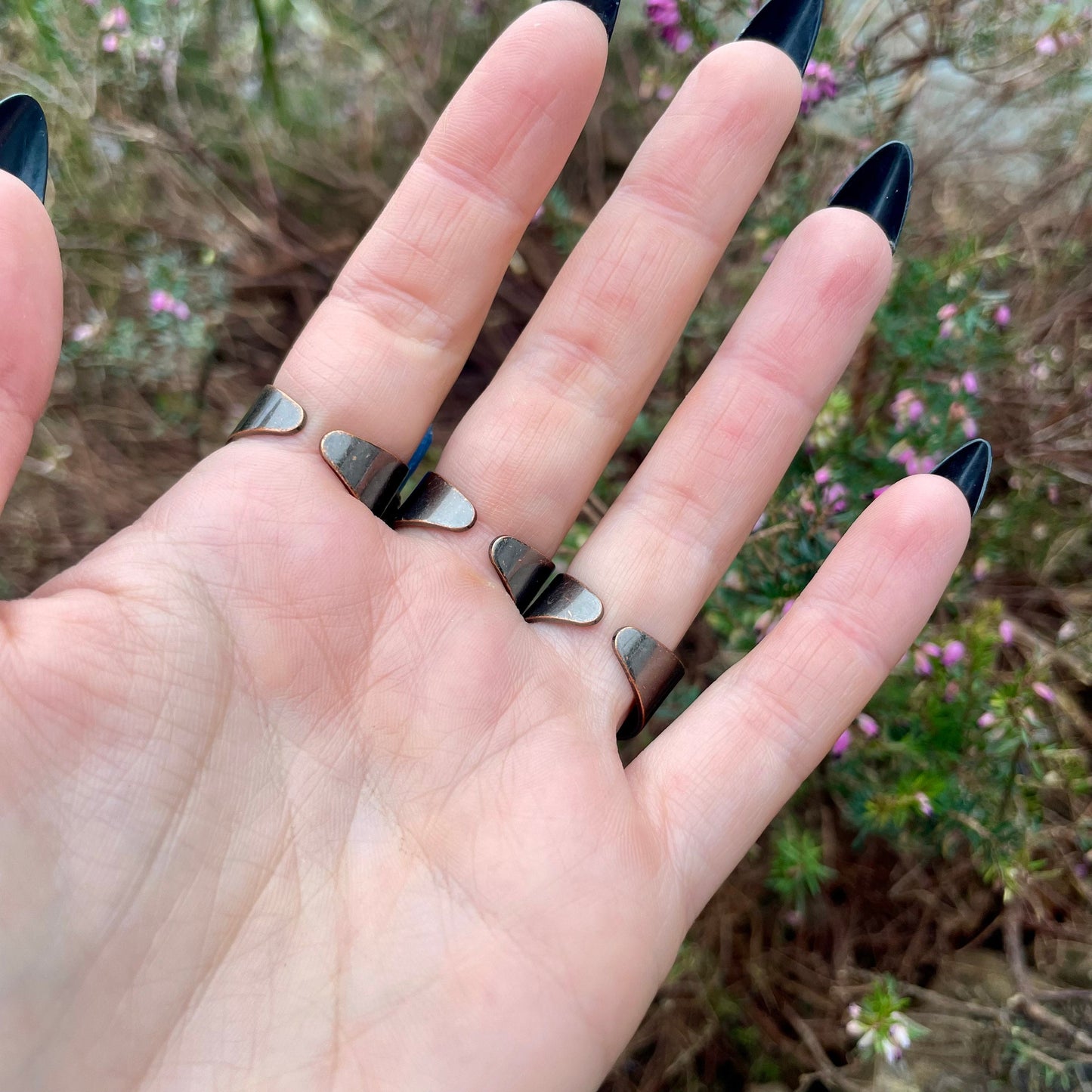 Kyanite Ring with Amethyst Raw Cluster Adjustable Size Antique Style  Gold Crystal Healing Ring Throat and Third Eye Chakra Support